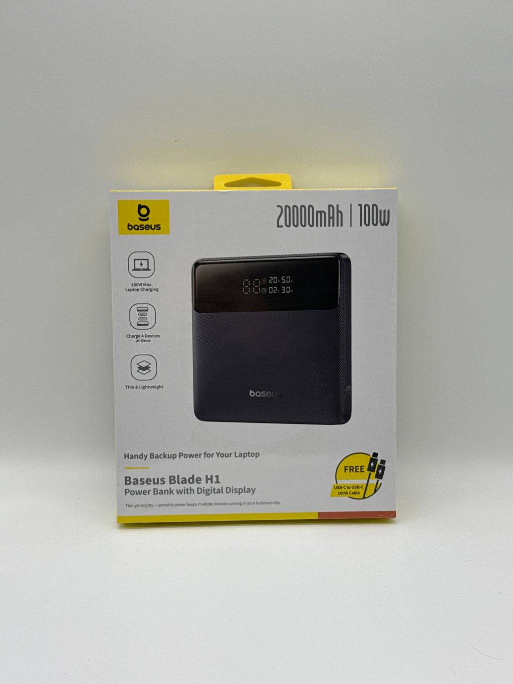 Baseus Blade H1 Power Bank 20000mAh USB-C 100W Black New In Box