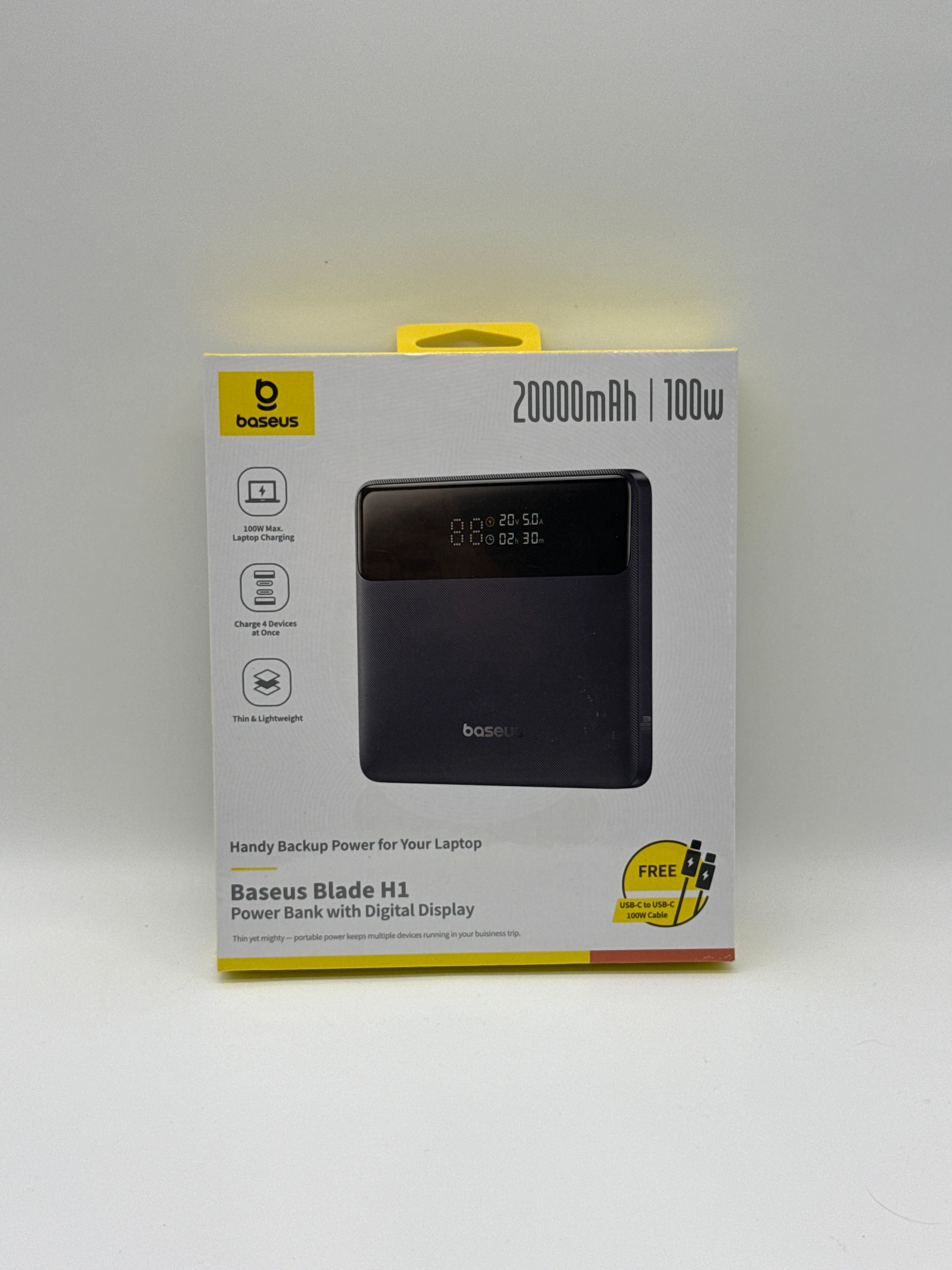 Baseus Blade H1 Power Bank 20000mAh USB-C 100W Black New In Box