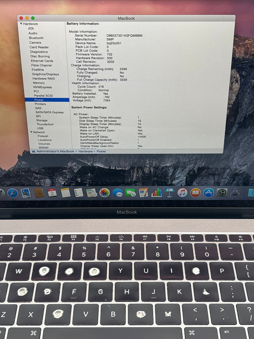 Apple MacBook A1532 12" Core M 8GB RAM 512GB SSD Space Gray - For Parts