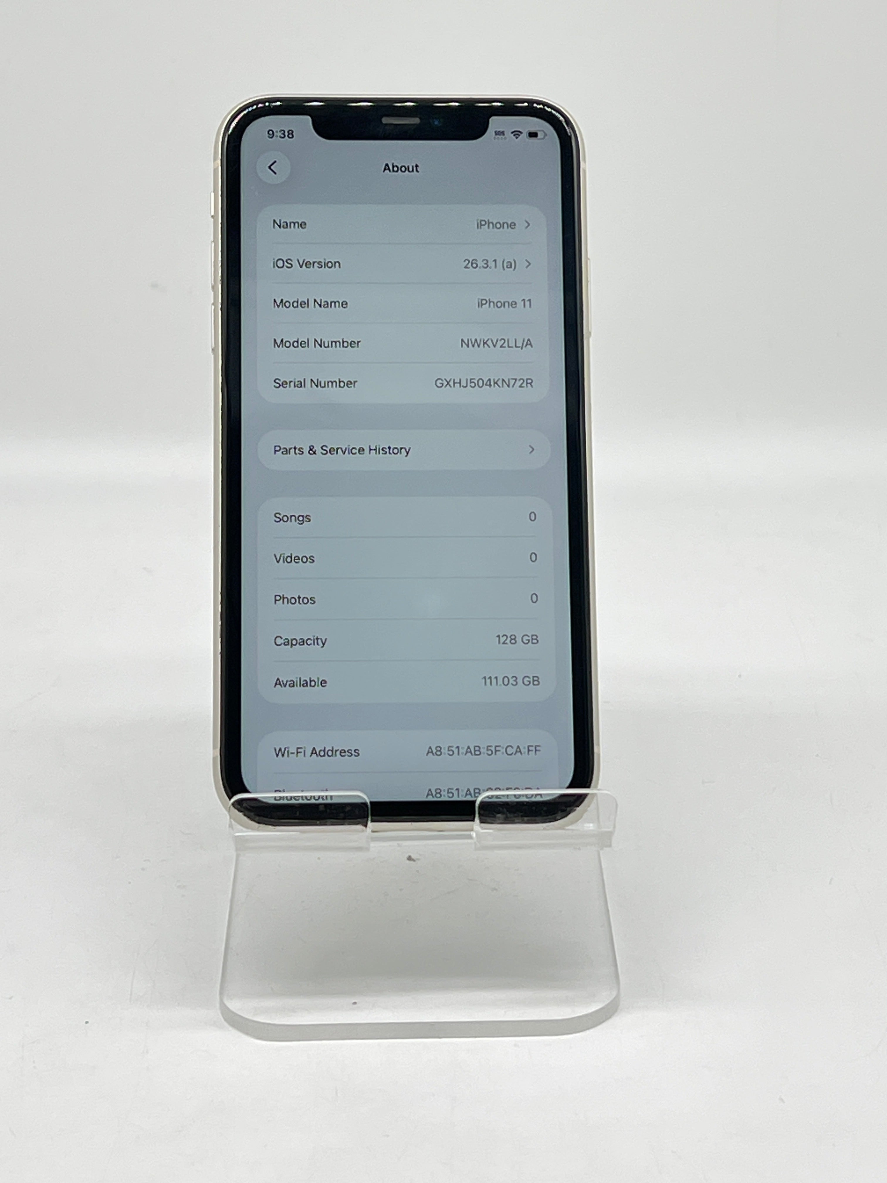 Apple iPhone 11 128GB Unlocked White - For Parts (Service Battery)