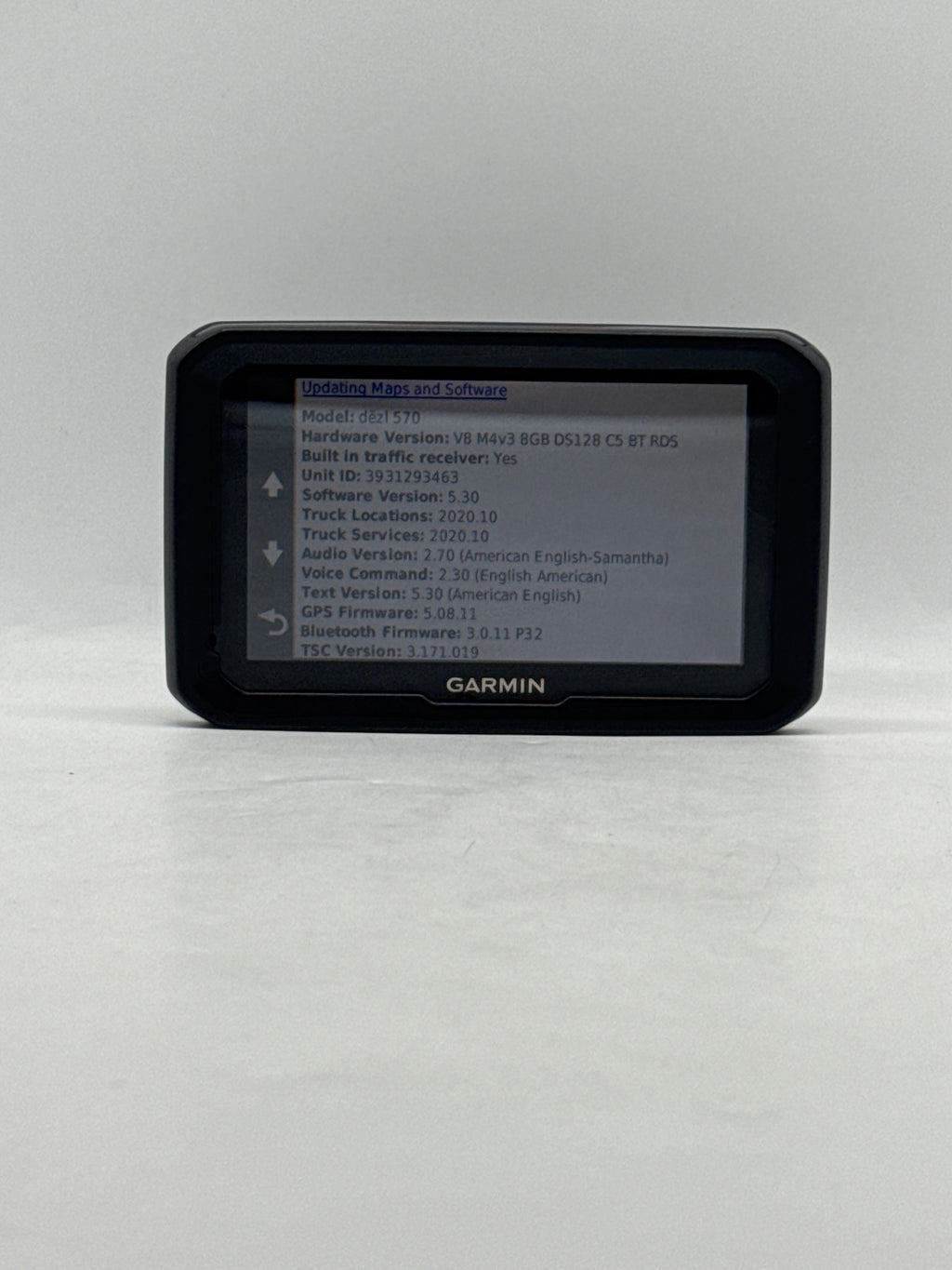 Garmin dezl 570LMT 5in Truck GPS Navigator Bluetooth Black - Used