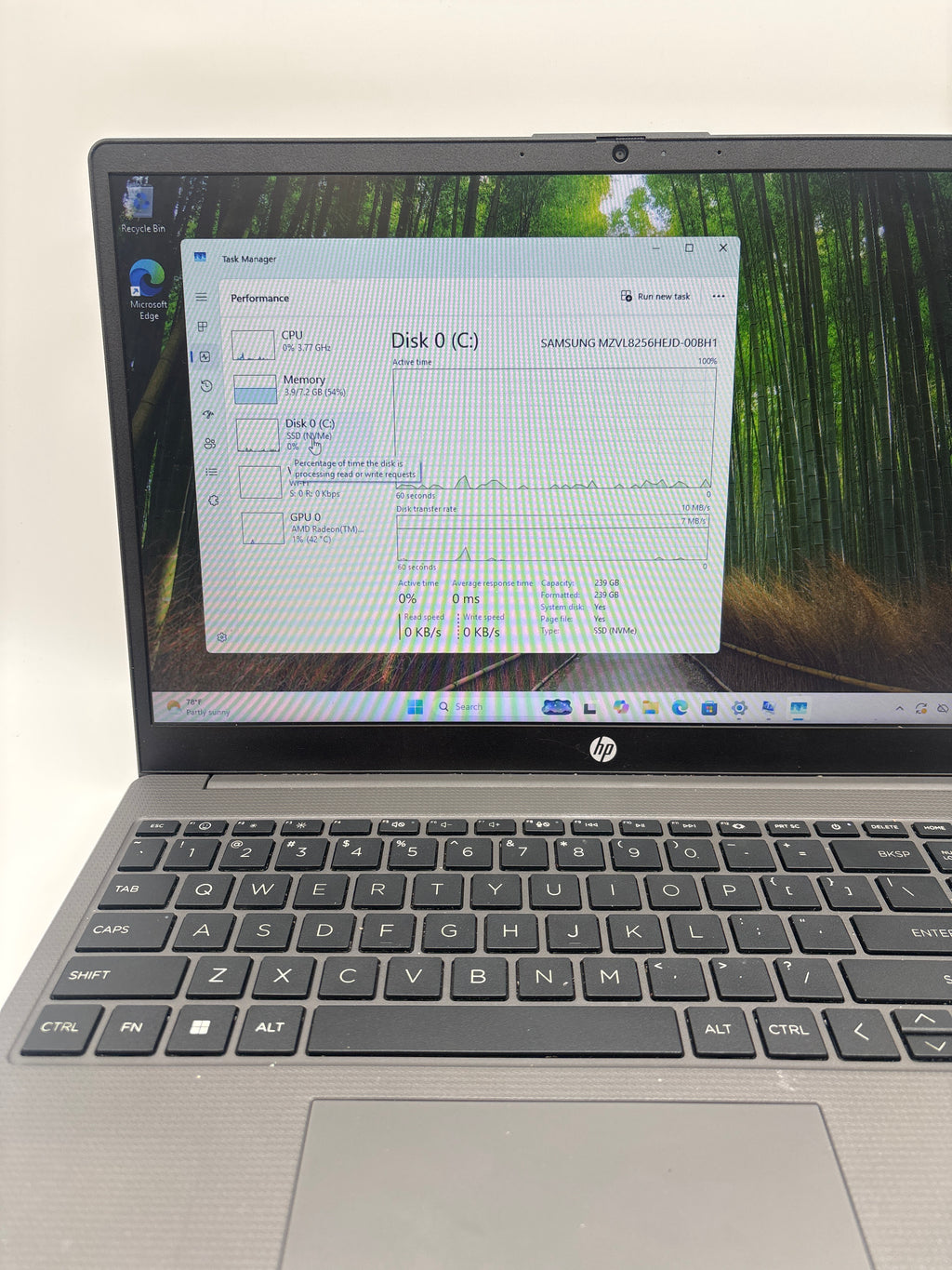 HP 255 G10 Ryzen 3 7320U 8GB RAM 256GB SSD - Used