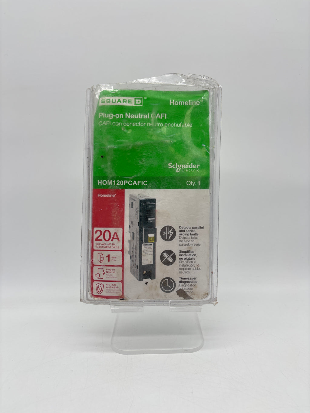 Square D HOM120PCAFIC 20 AMP Circuit Breaker - New Open Box