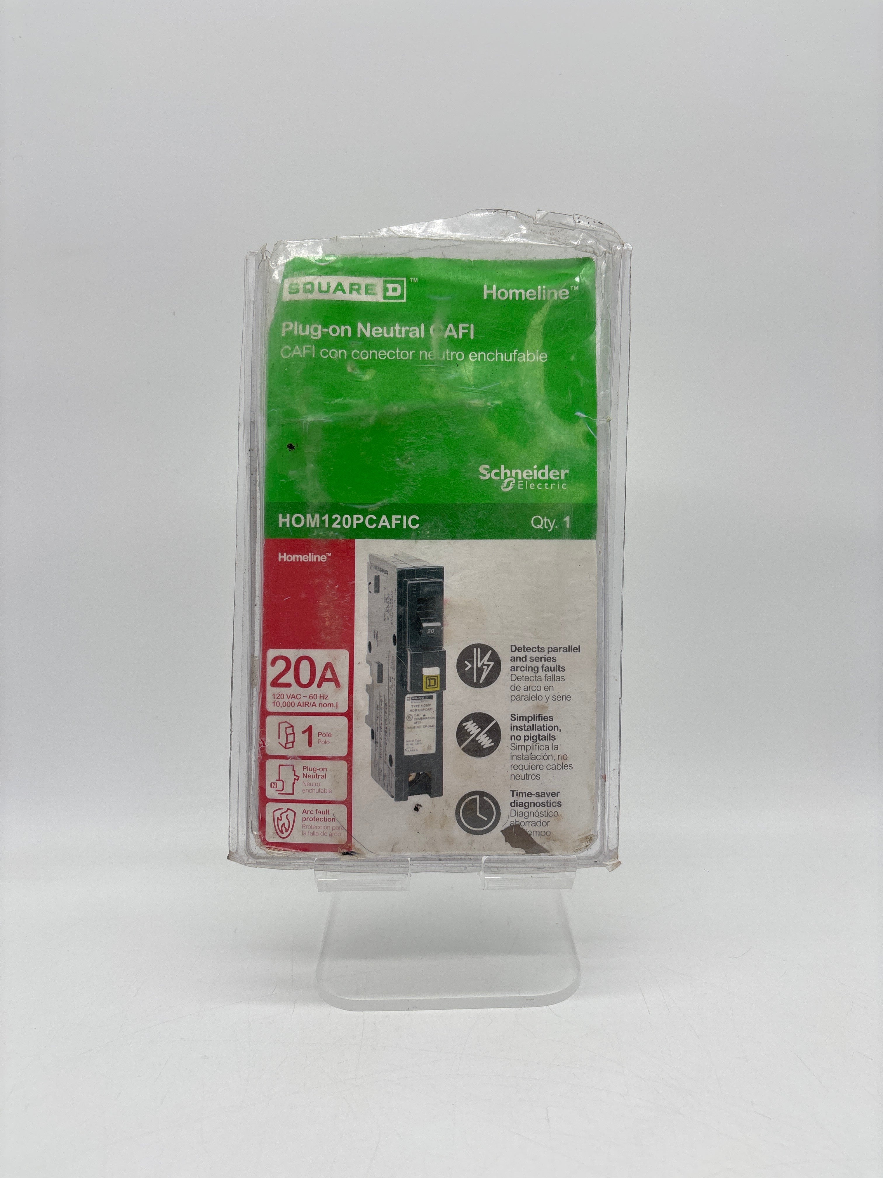 Square D HOM120PCAFIC 20 AMP Circuit Breaker - New Open Box