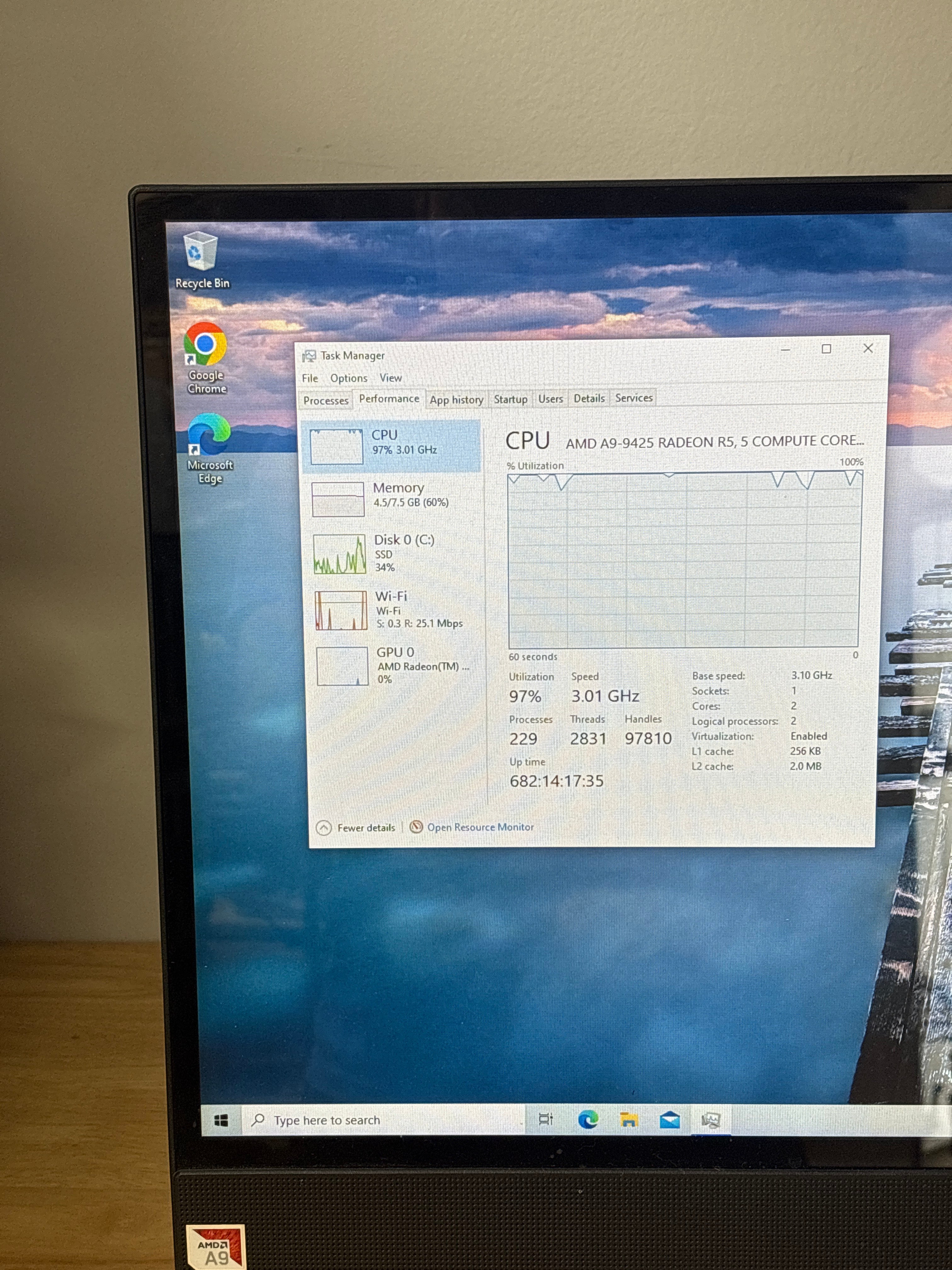 Dell Inspiron 3475 AIO Touchscreen All In One AMD A9-9425 8GB RAM 256GB SSD