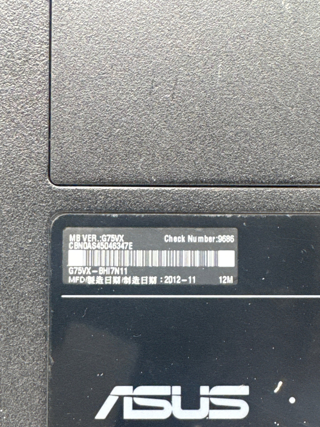 ASUS ROG G75VX i7-3630QM 16GB RAM 1TB HDD GTX 670MX - For Parts (Read DESC)