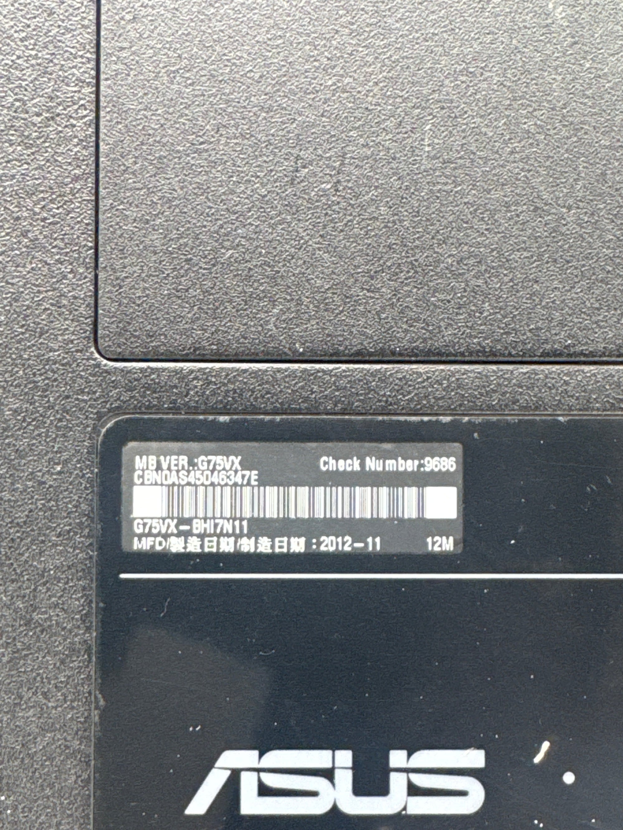ASUS ROG G75VX i7-3630QM 16GB RAM 1TB HDD GTX 670MX - For Parts (Read DESC)