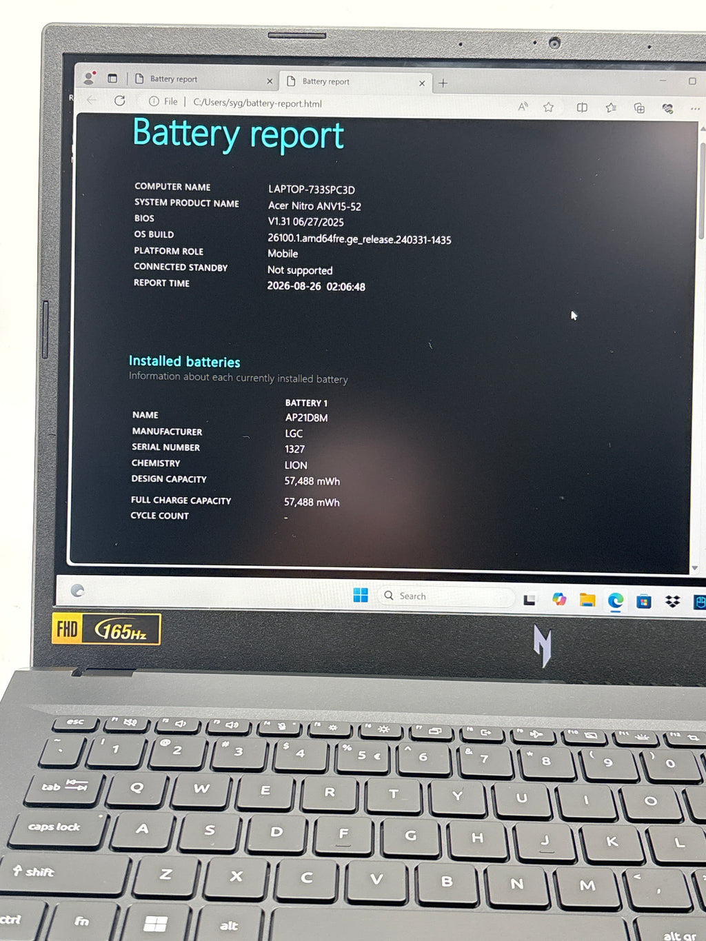 Acer N23Q22 15.6" Core 5 210H 16GB RAM 512GB SSD RTX 4050 Black - New (No Box)
