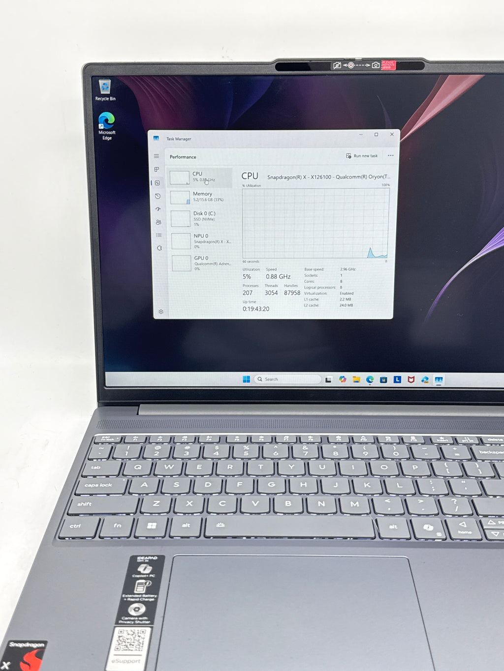 Lenovo IdeaPad Slim 3X Snapdragon X X1-26-100 16GB RAM 256GB SSD - Used