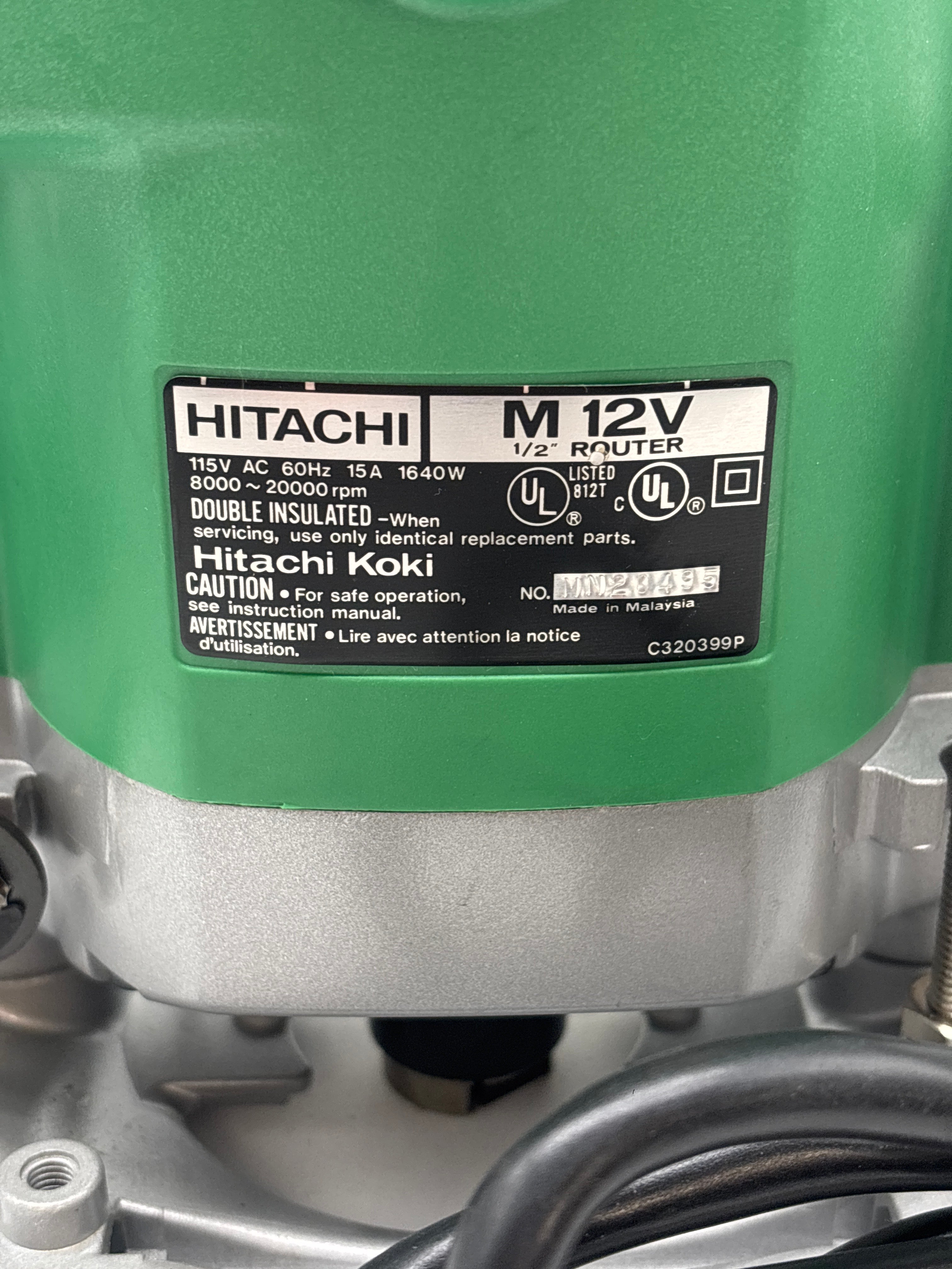 Hitachi M12V 12mm Router Professional Corded Electric - Used With Box