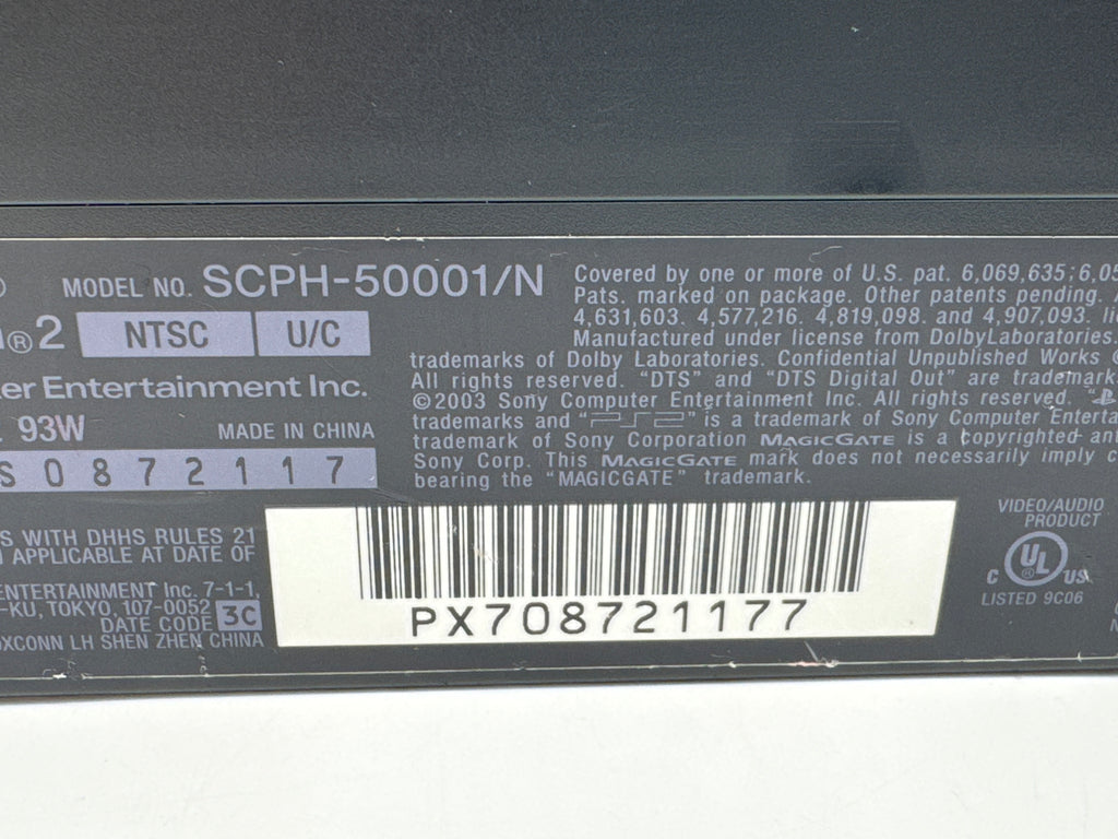 Sony PlayStation 2 SCPH-50001 Black Console - For Parts
