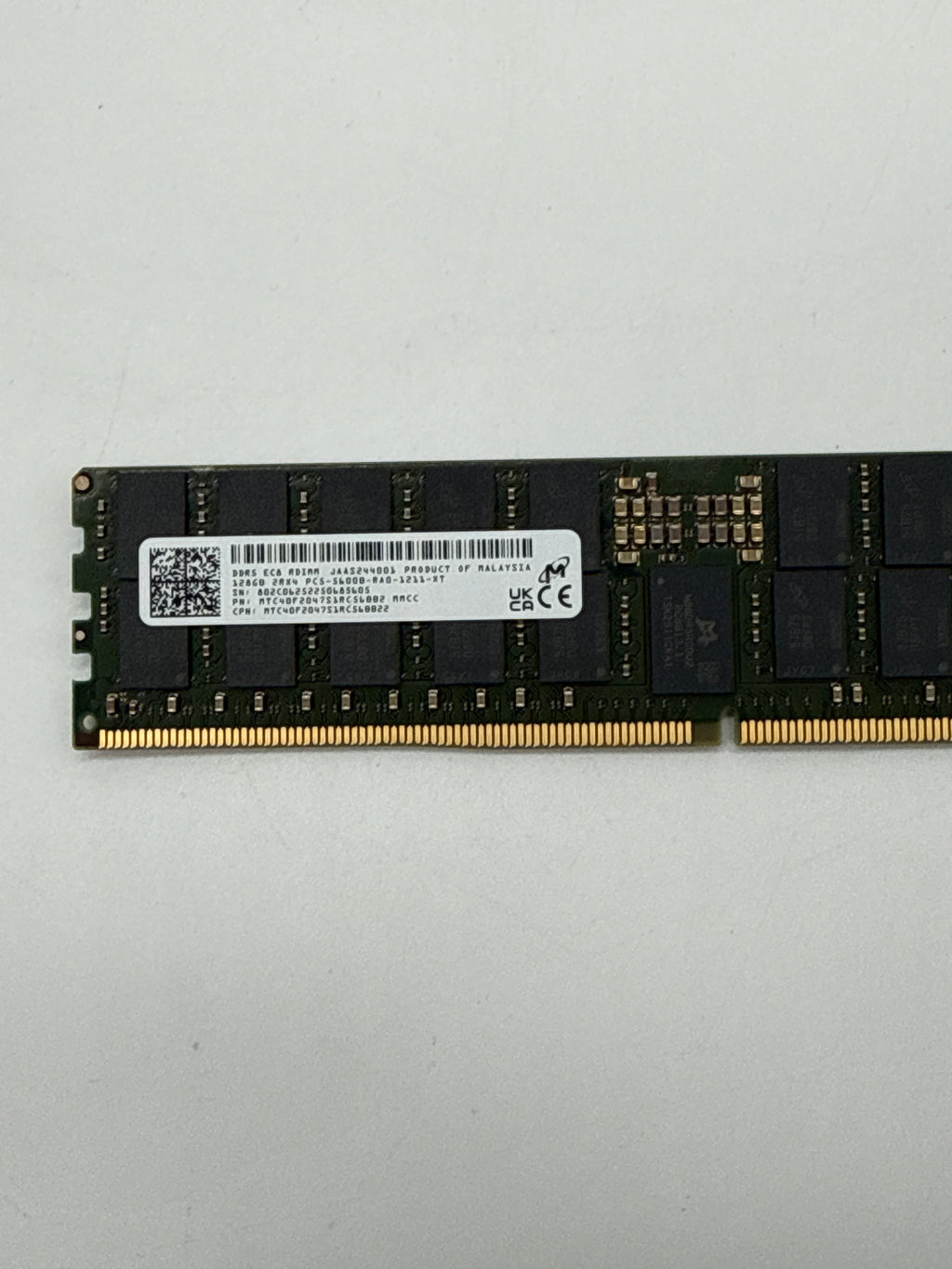 Micron 128GB DDR5 ECC RDIMM Server Memory – PC5-5600B (Single Module)
