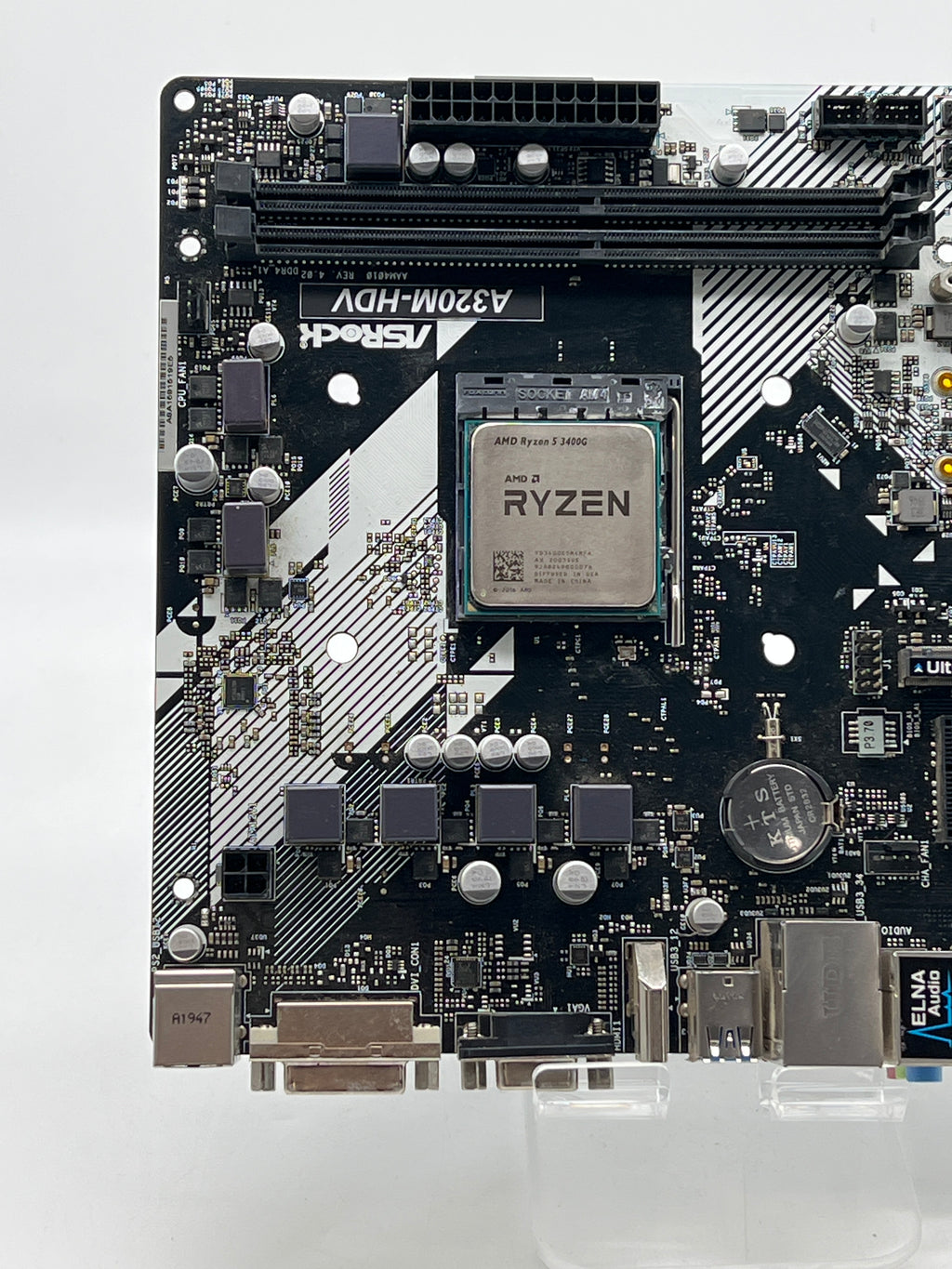 ASRock A320M-HDV AM4 Motherboard w AMD Ryzen 5 3400G - Used