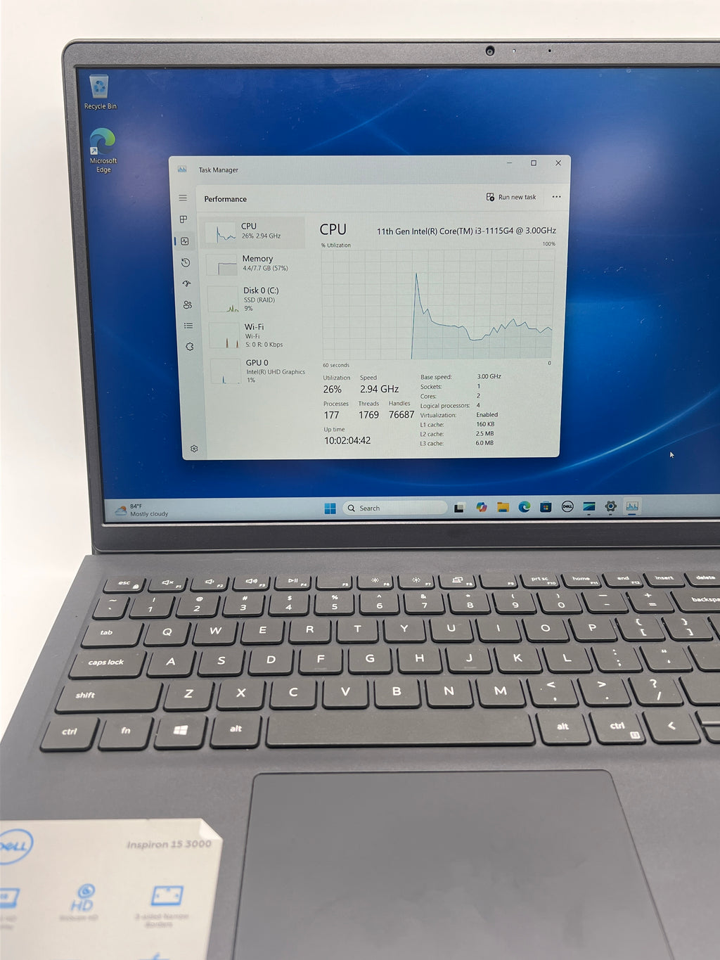 Dell Inspiron 15 3511 i3-1115G4 8GB RAM 128GB SSD - Used