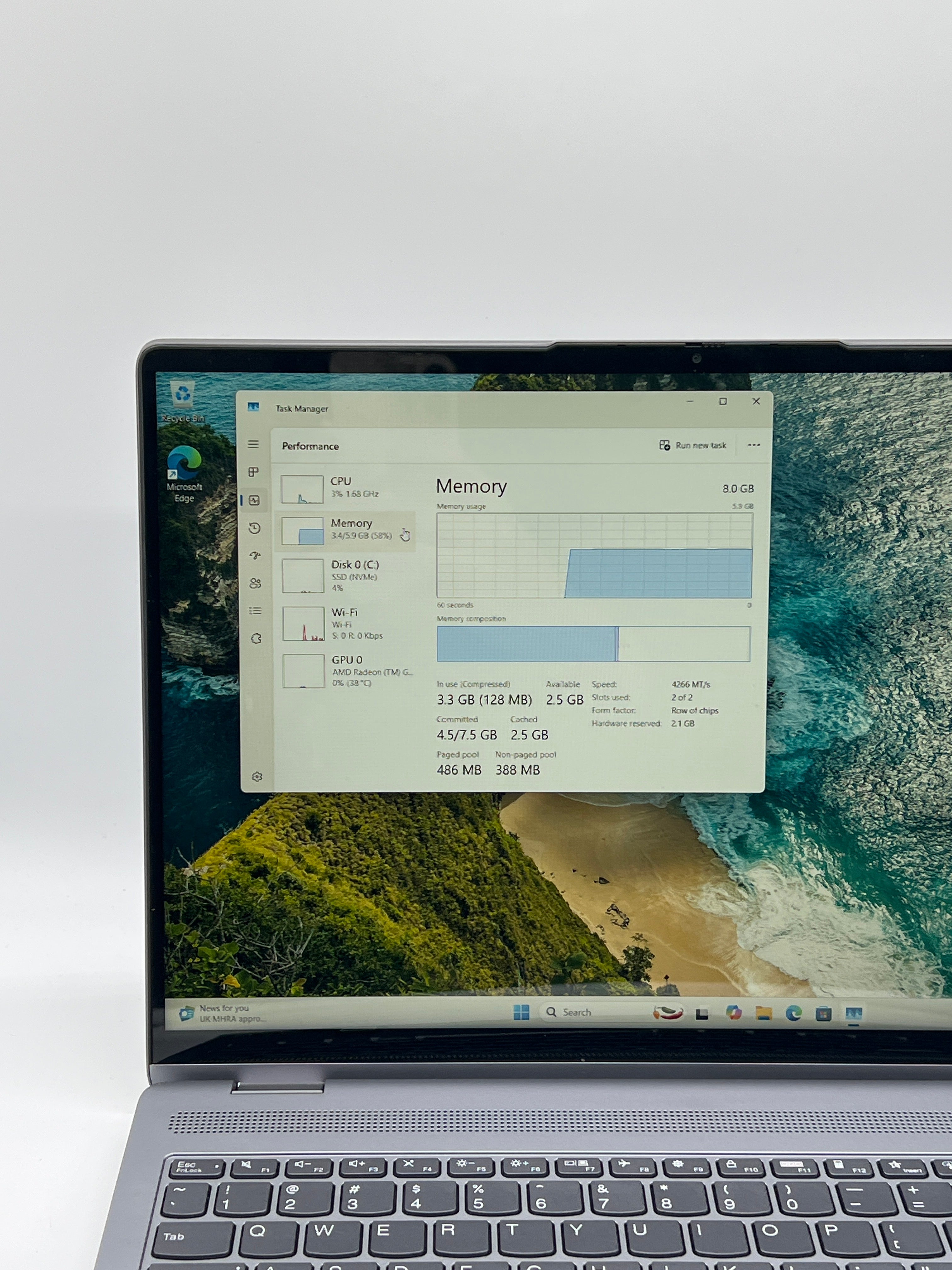 Lenovo IdeaPad Flex 5 16" 512GB SSD AMD Ryzen 5 7530U 8GB RAM Gray Used