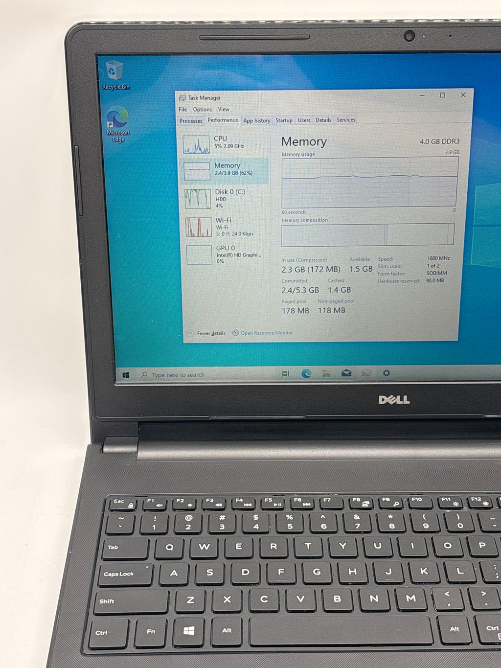 Dell Inspiron 3558 15.6" i3-5015U 4GB RAM 1TB HDD