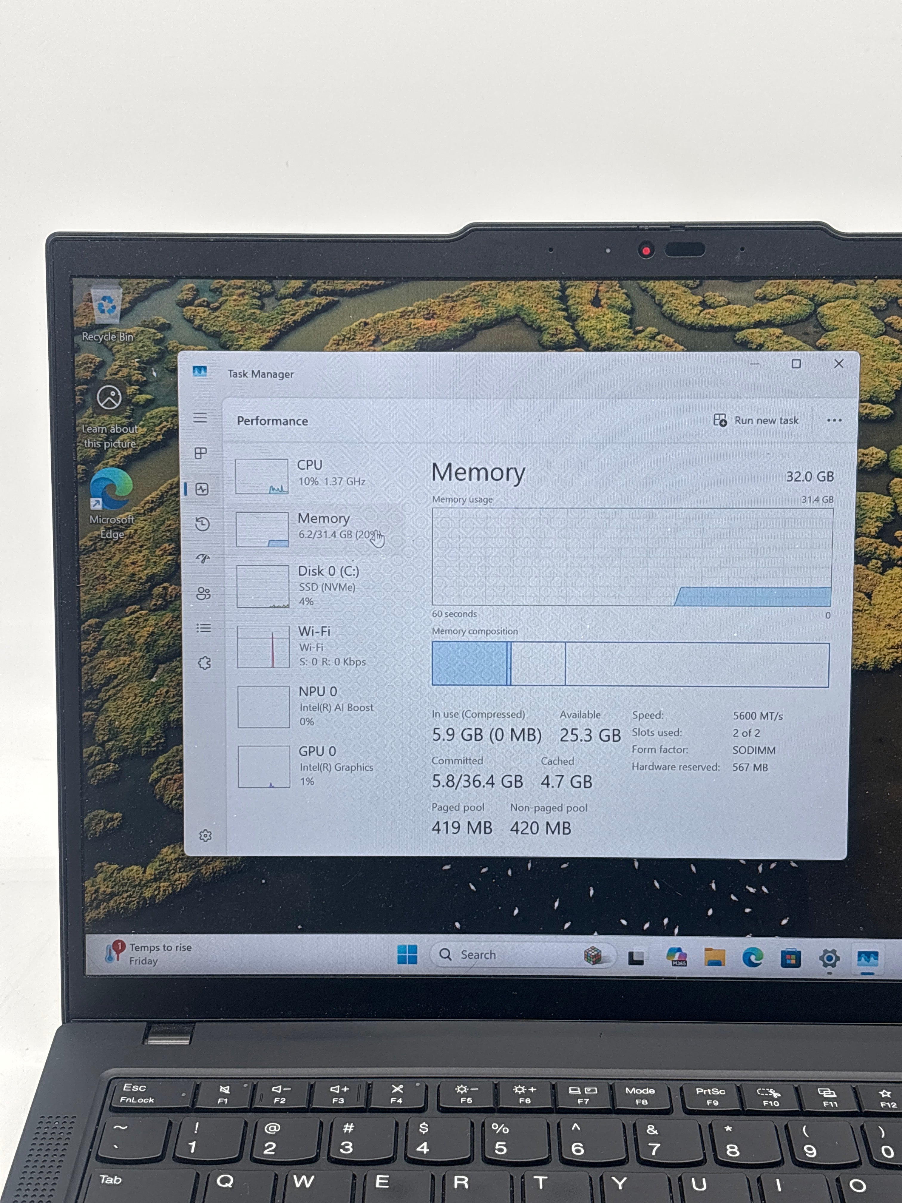 Lenovo ThinkPad T14 Gen 5 14-inch Ultra 7 165U 32GB 1TB Black Laptop - Used
