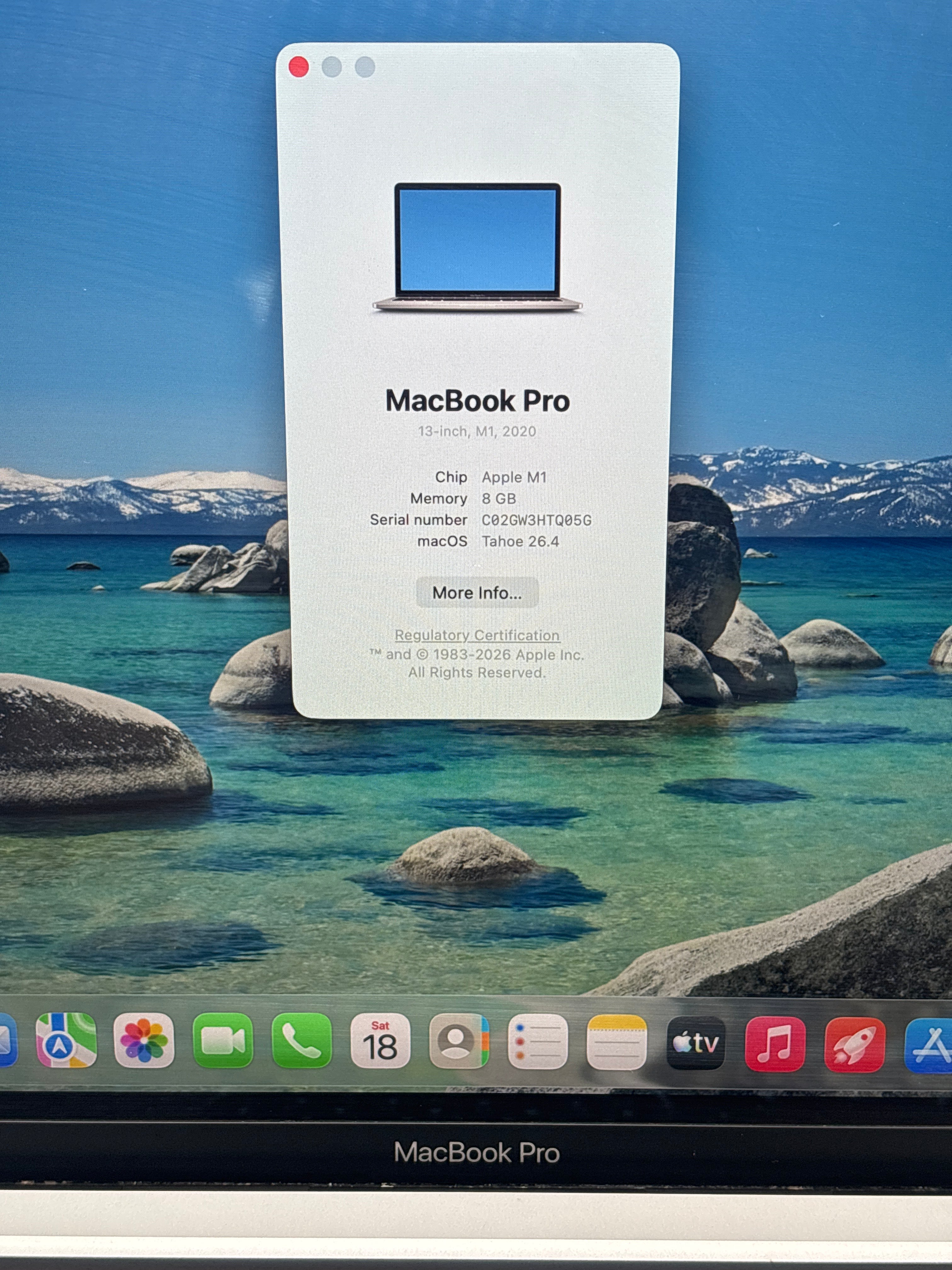 Apple MacBook Pro 13" A2338 M1 8GB RAM 256GB SSD