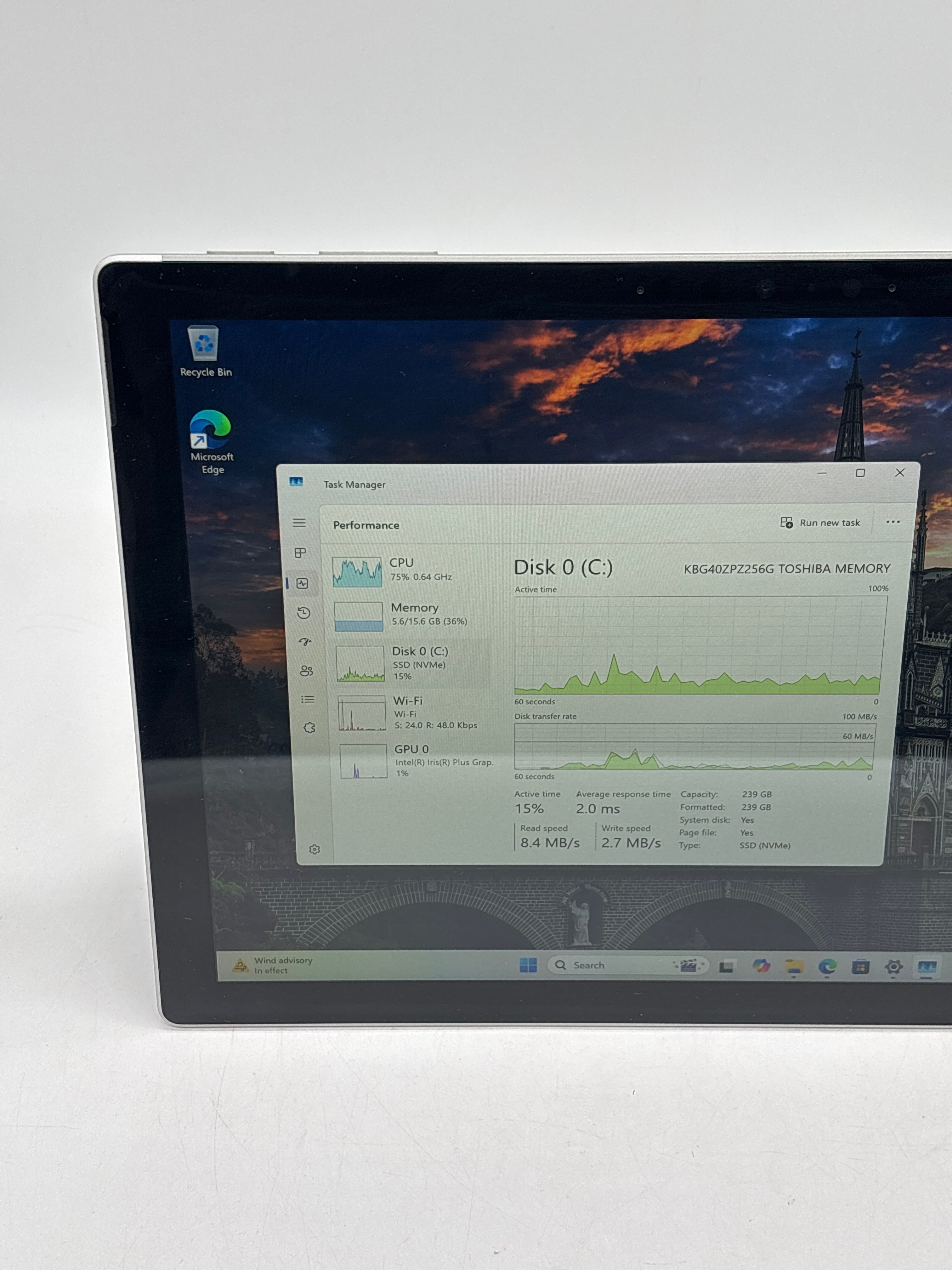 Microsoft Surface Pro 7 1866 i5-1035G4 16GB RAM 256GB SSD