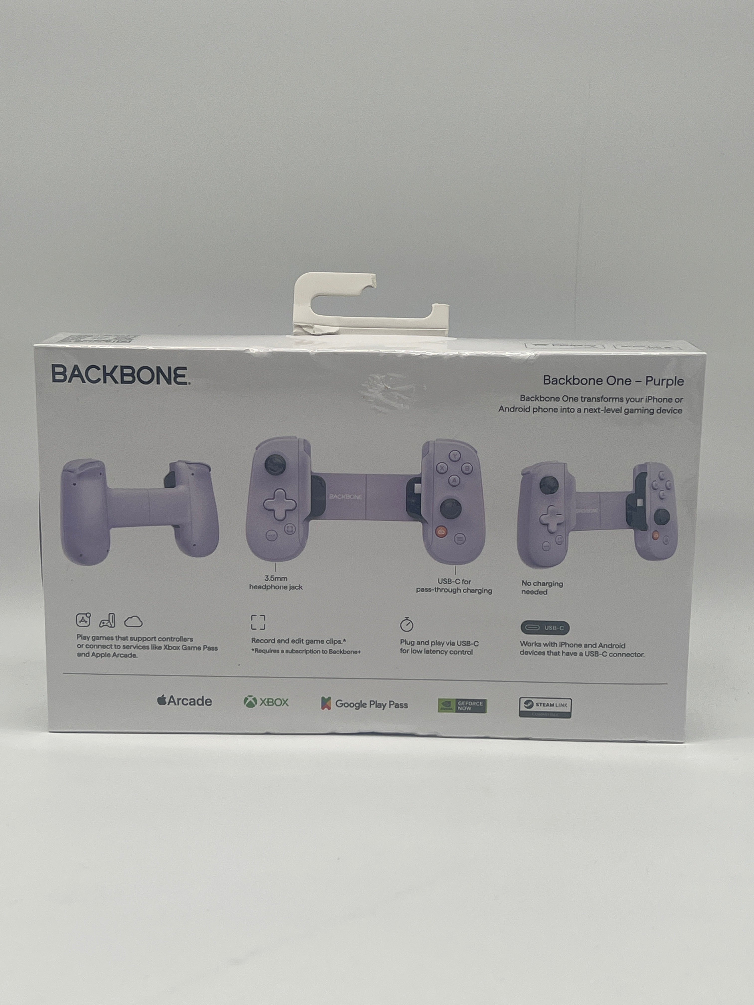 Backbone One 2nd Gen Mobile Controller Purple with Carry Case for Gaming