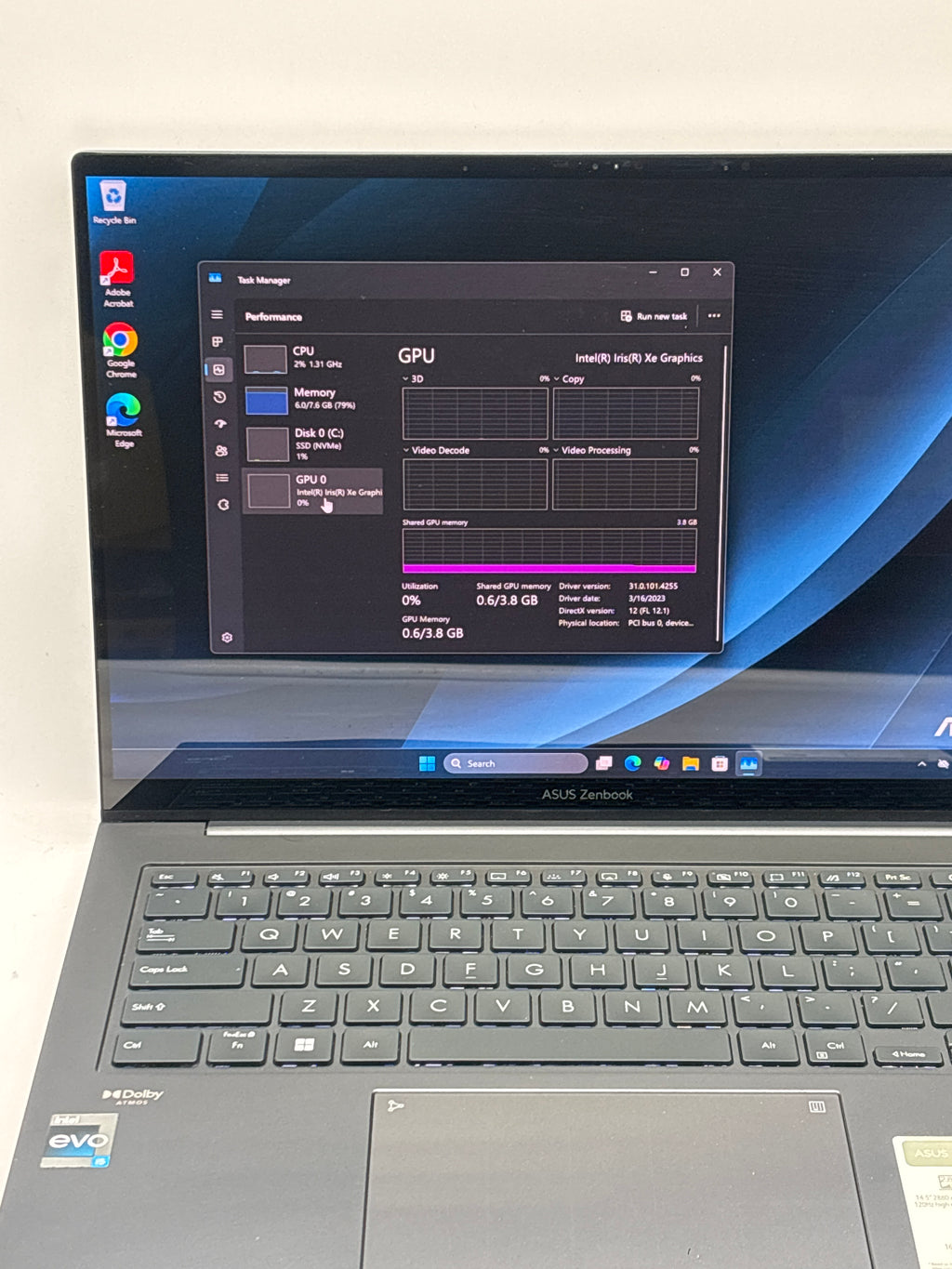 Asus Q410V 14" Intel Core i5-13500H 8GB RAM 512GB SSD Touchscreen Blue - Used