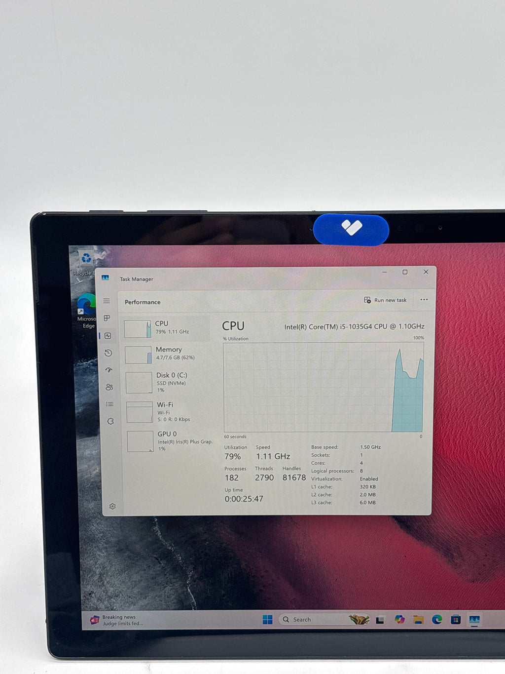 Microsoft Surface Pro 7 12.3 inch Intel Core i5 8GB 256GB Black Used