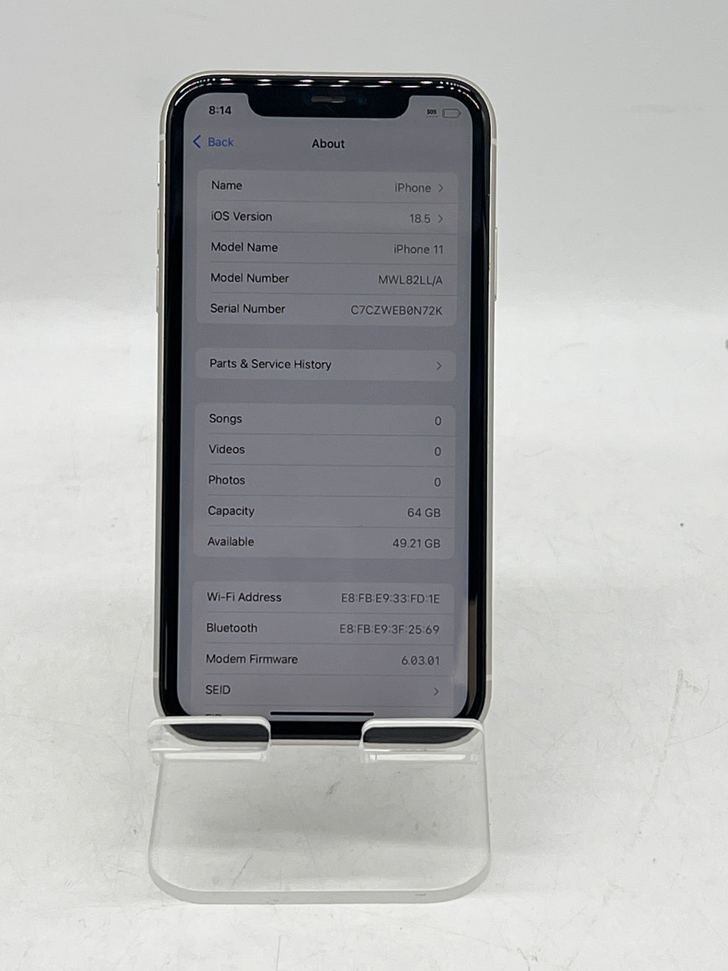 Apple iPhone 11 6.1" 64GB Unlocked - White - Bad Battery