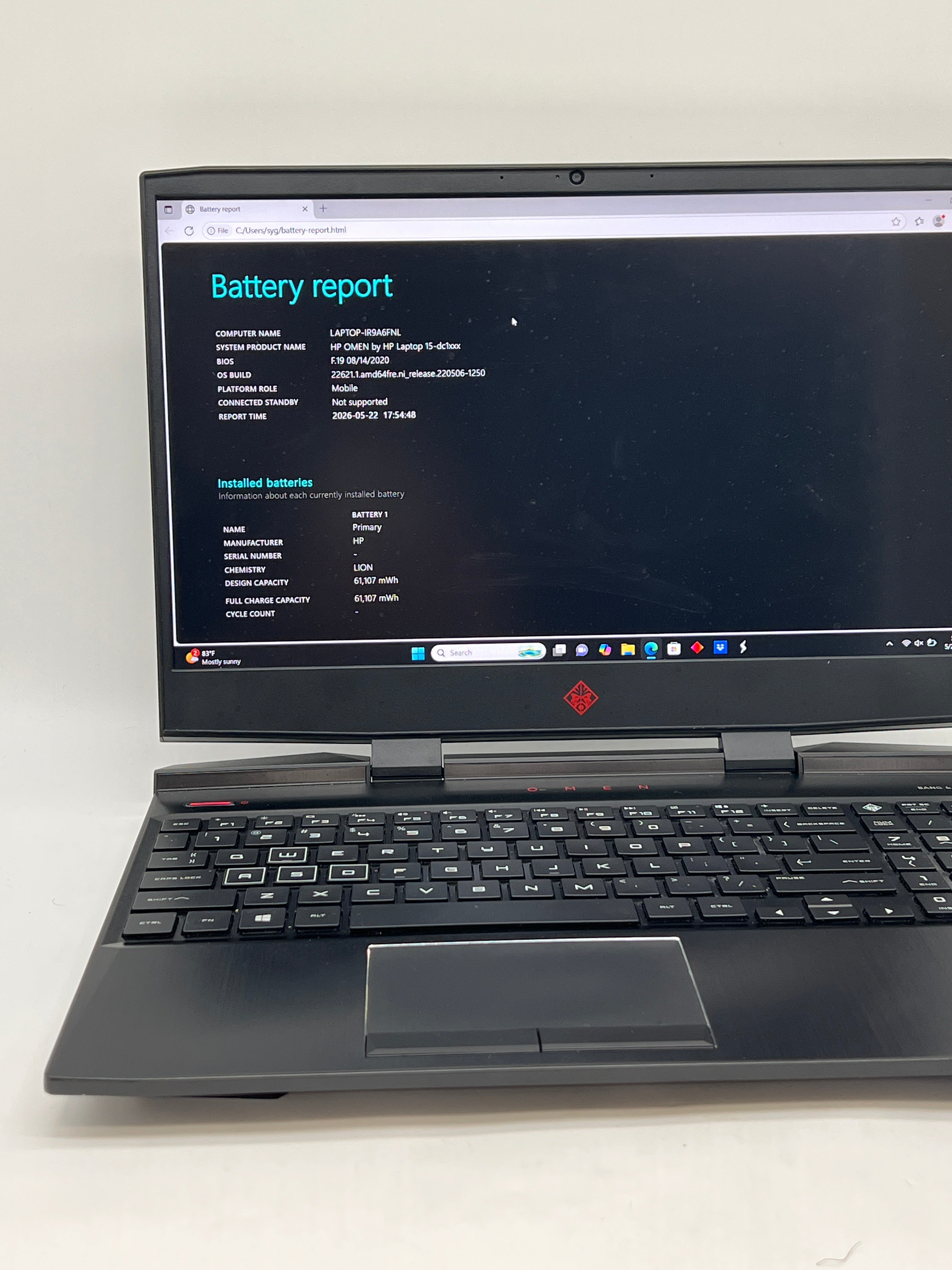 HP OMEN 15 15.6" i7-9750H 16GB RAM 256GB SSD GTX 1660 Ti - Used
