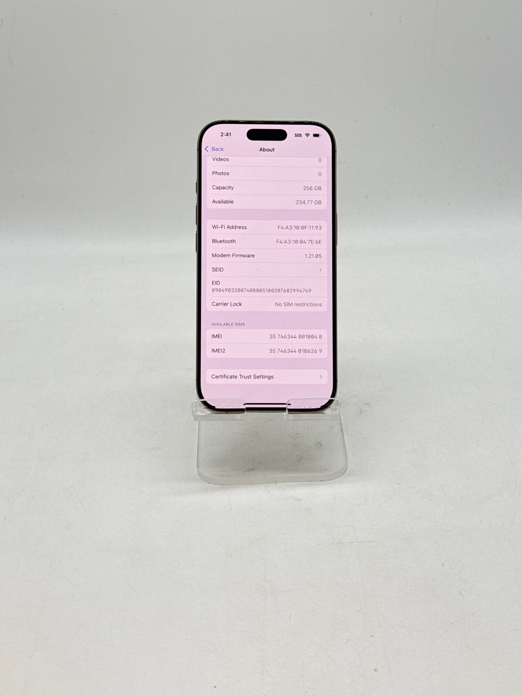 Apple iPhone 16 Pro NYMJ3LL/A 256GB Unlocked Desert Titanium - Used