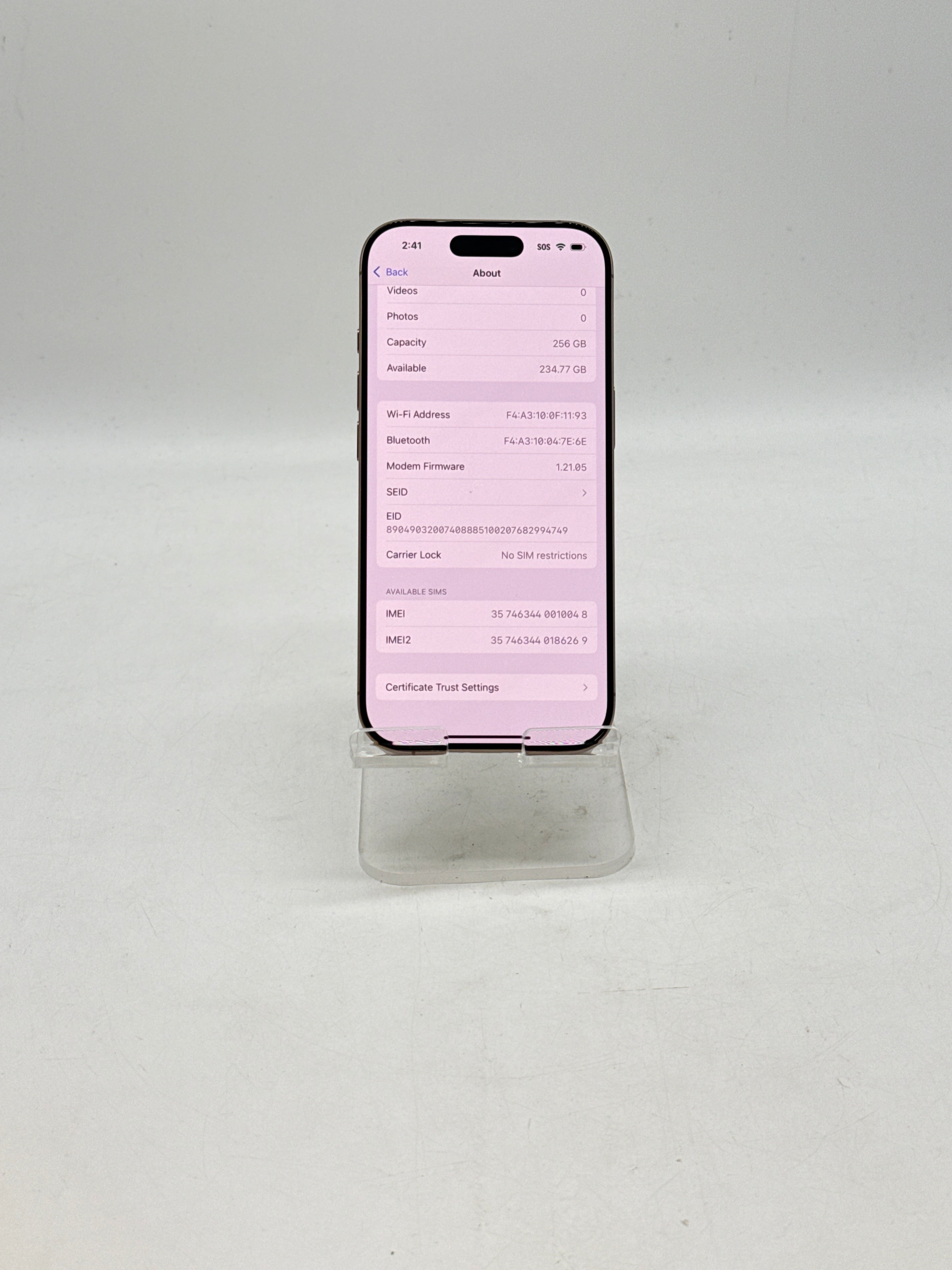 Apple iPhone 16 Pro NYMJ3LL/A 256GB Unlocked Desert Titanium - Used