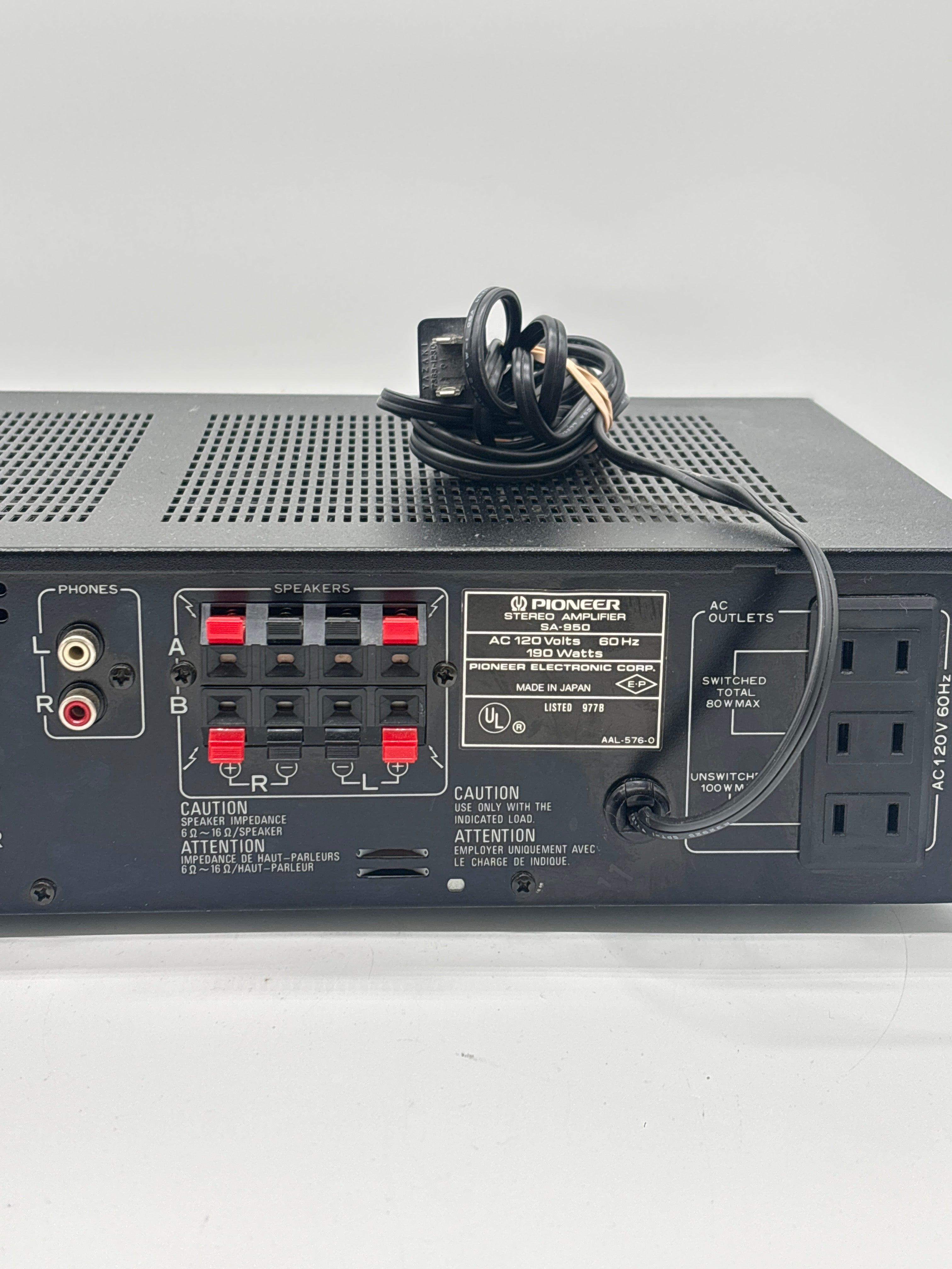 Pioneer Amplifier SA-950 Integrated Amplifier Silver Untested - Does not power on