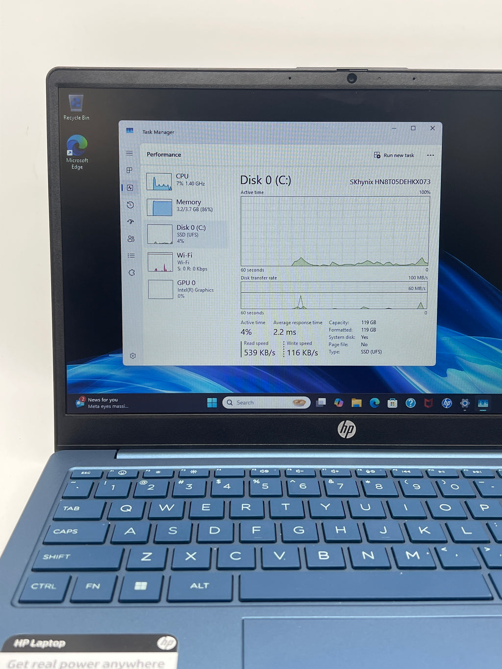 HP Laptop 14-ep2012wm Intel N150 4GB RAM 128GB SSD - Used