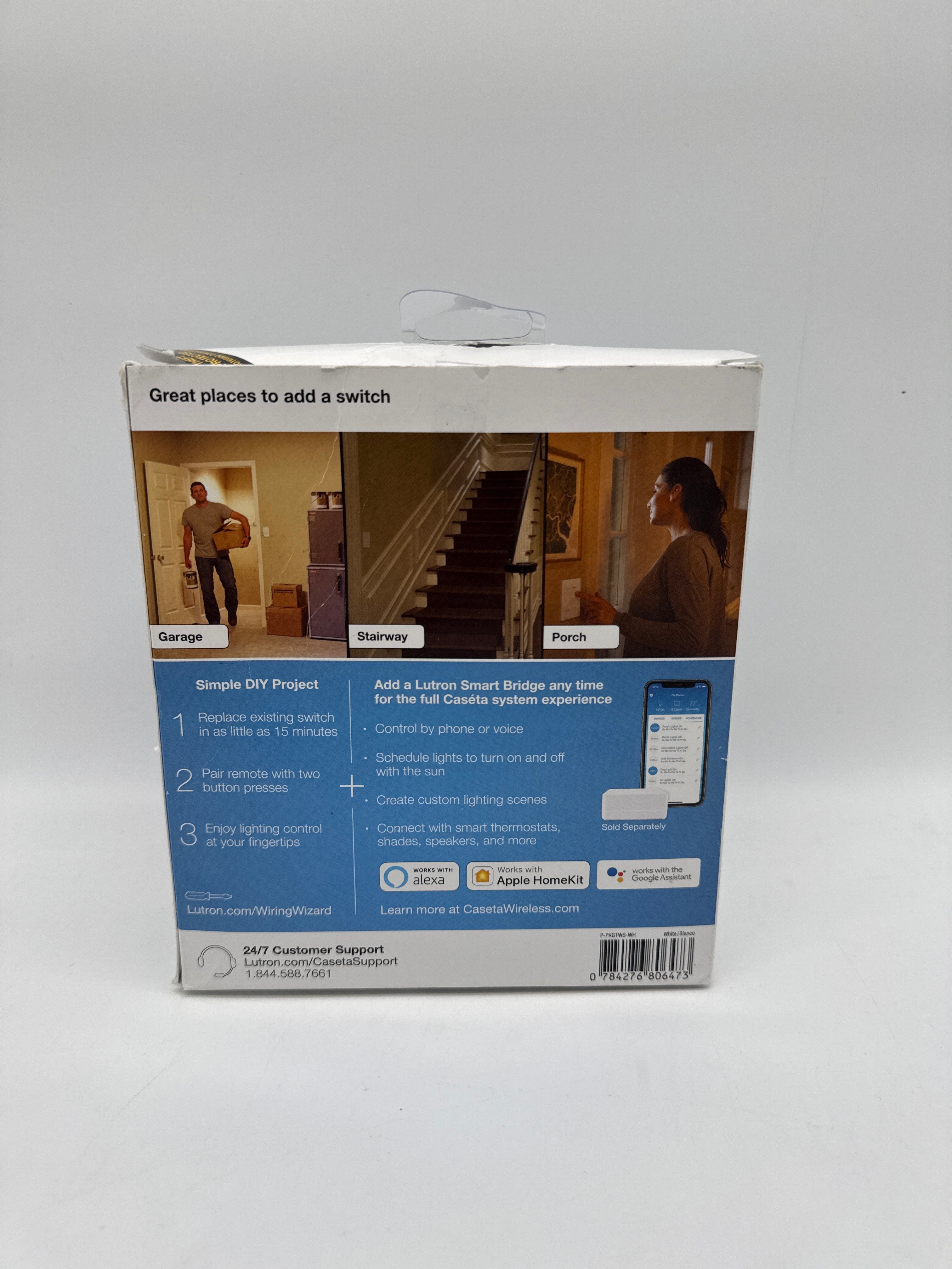 Lutron Caseta Smart Switch Kit White Wireless Remote Control