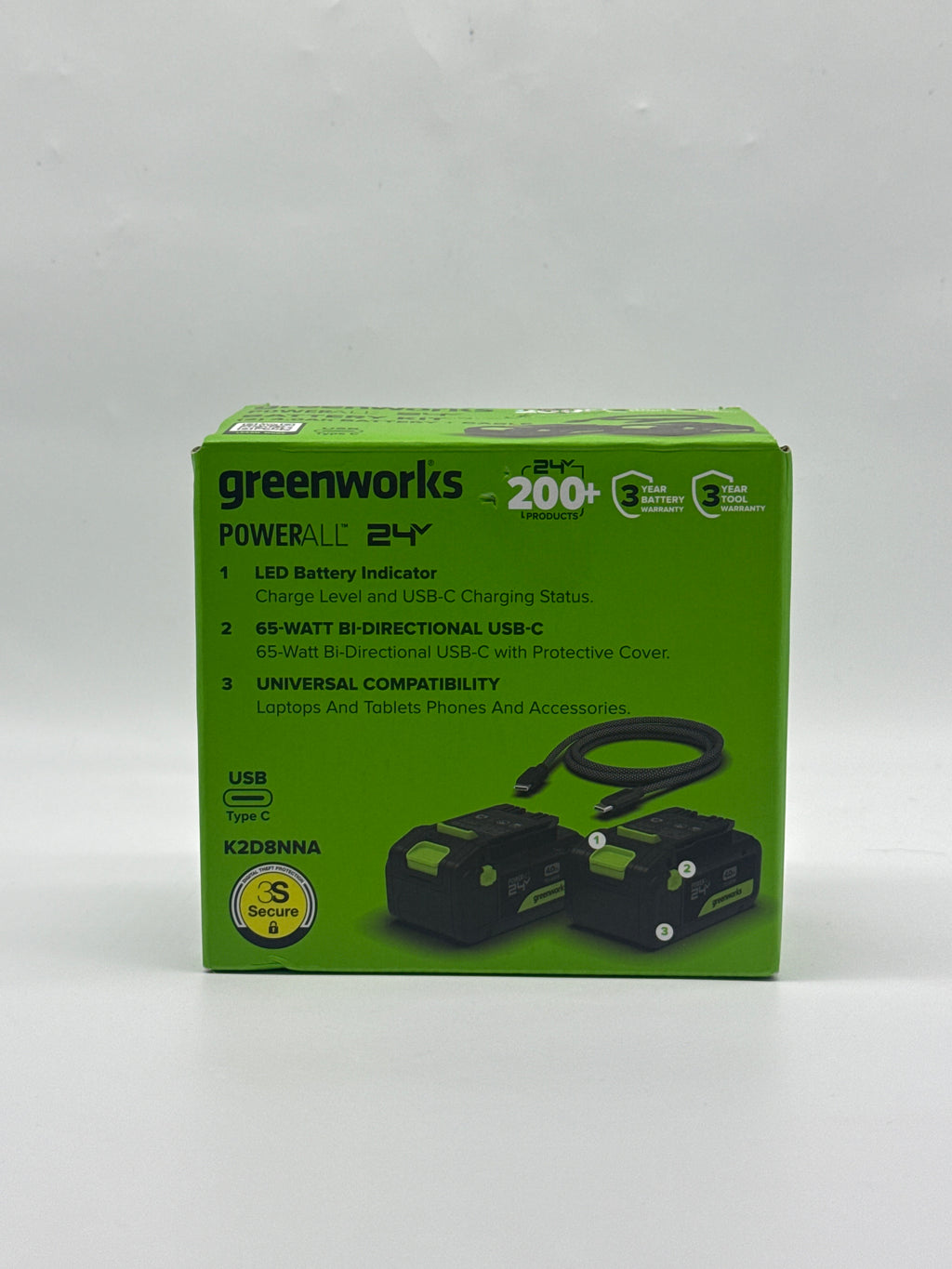 Greenworks 24V PowerAll Battery and Cable Kit 4.0Ah Li-Ion 2-Pack - Used