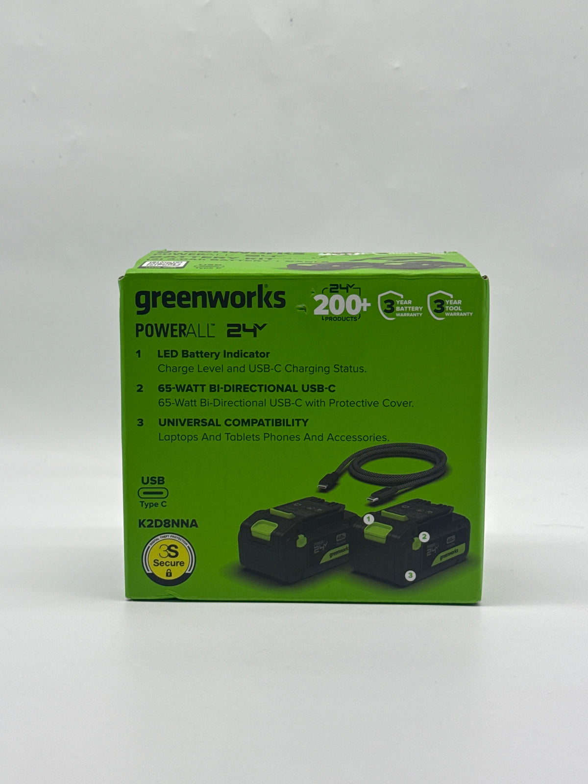 Greenworks 24V PowerAll Battery and Cable Kit 4.0Ah Li-Ion 2-Pack - Used