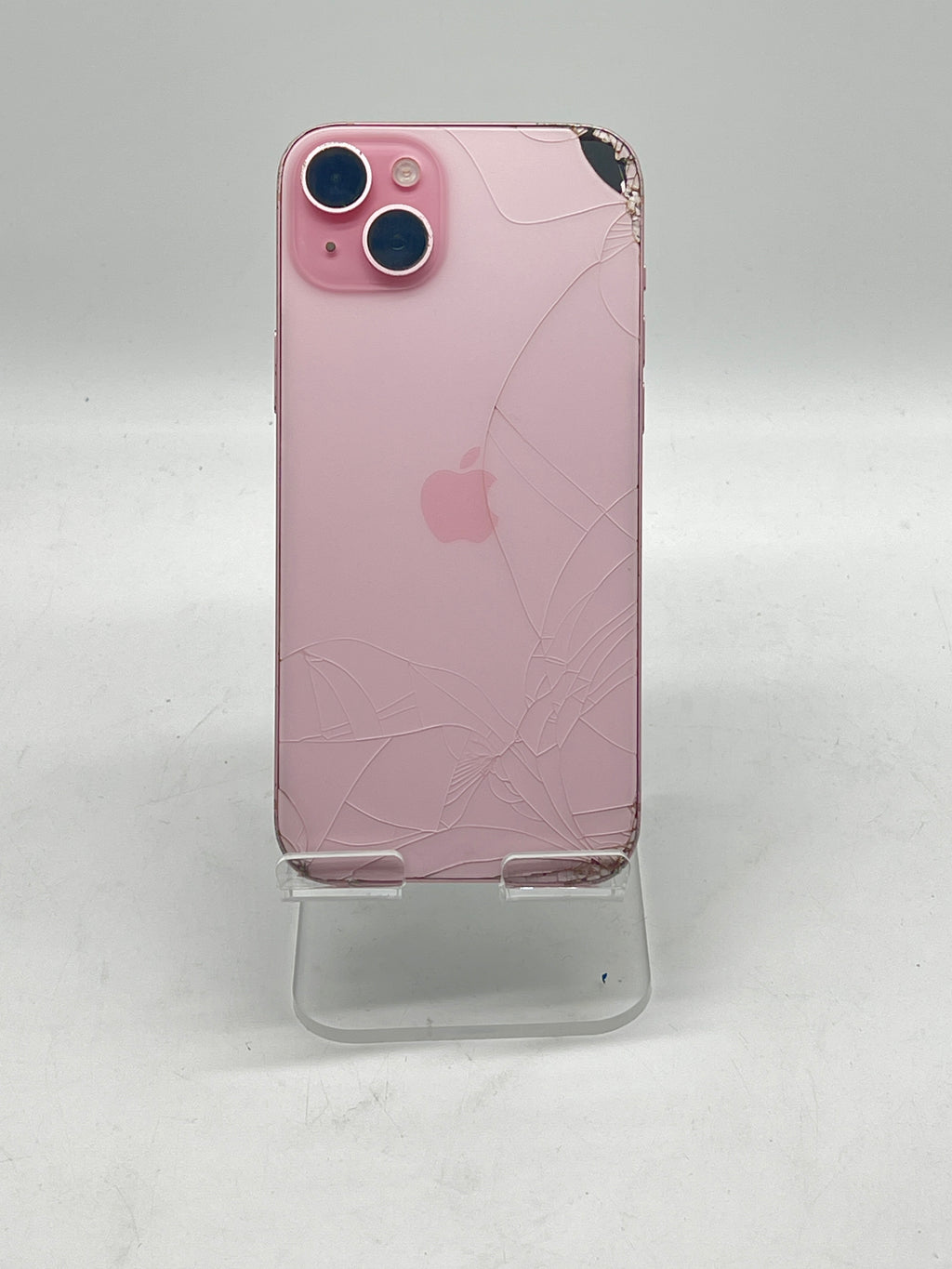 Apple iPhone 15 Plus 128GB AT&T Pink Front and Back cracked
