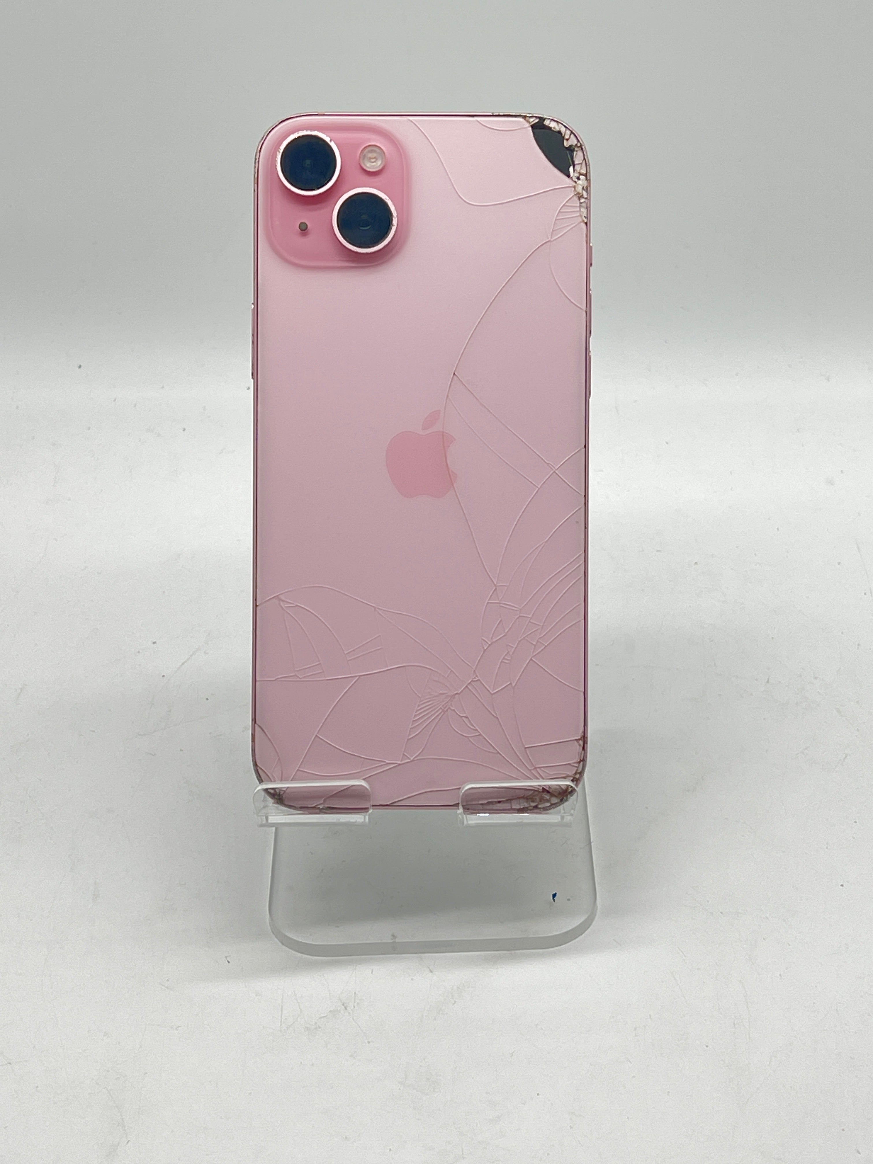 Apple iPhone 15 Plus 128GB AT&T Pink Front and Back cracked