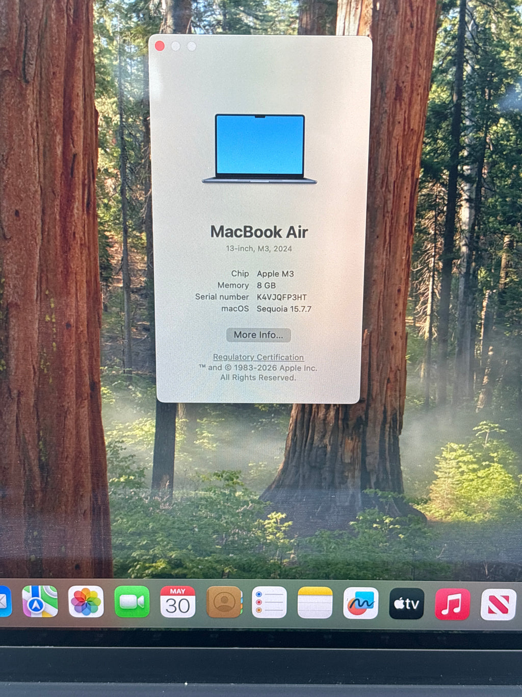 Apple MacBook Air 13" A3113 M3 8GB RAM 256GB SSD