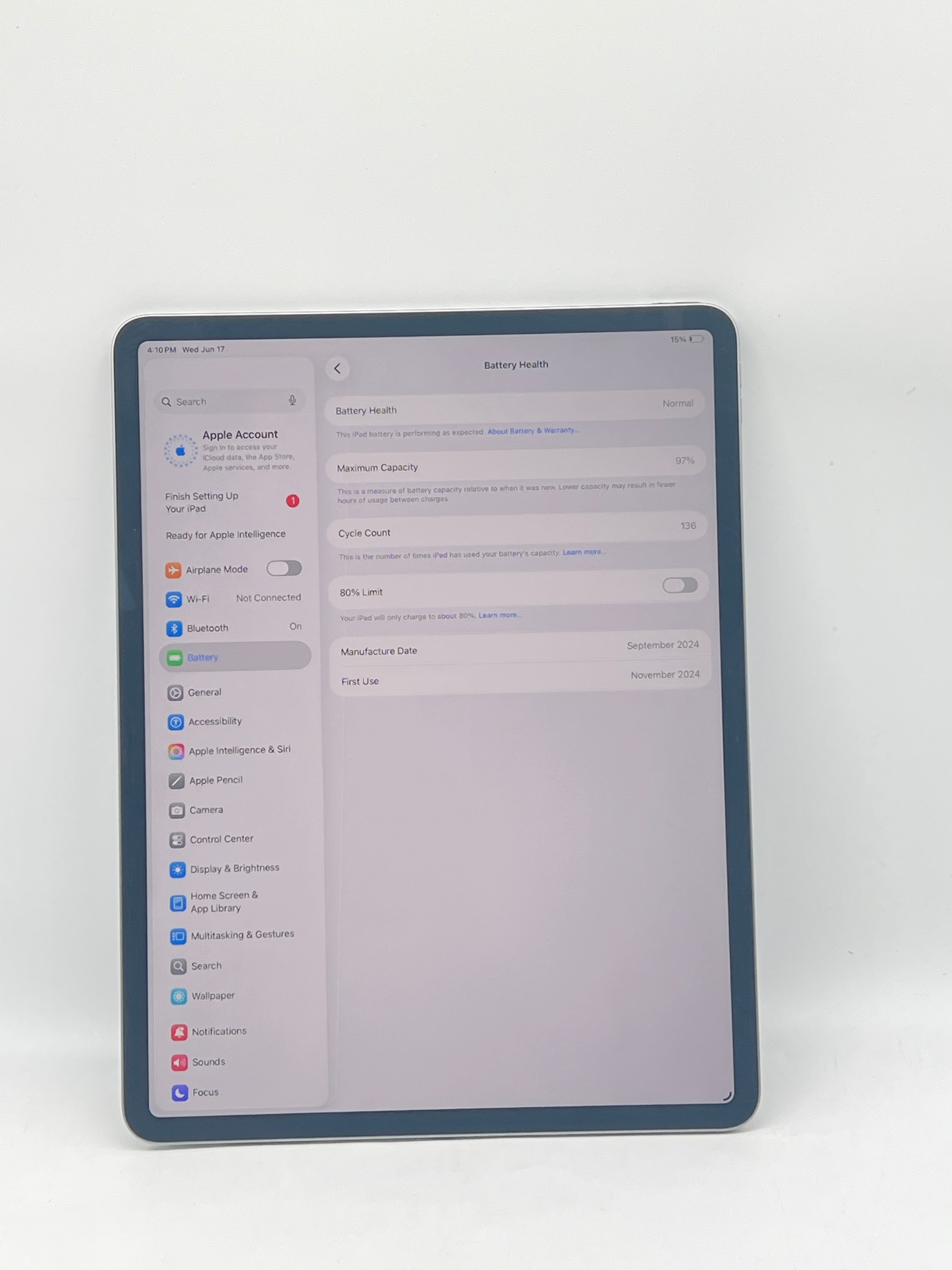 Apple iPad Air 13-inch (M2) A2898 128 GB, Wi-Fi, 13 in - Space Gray