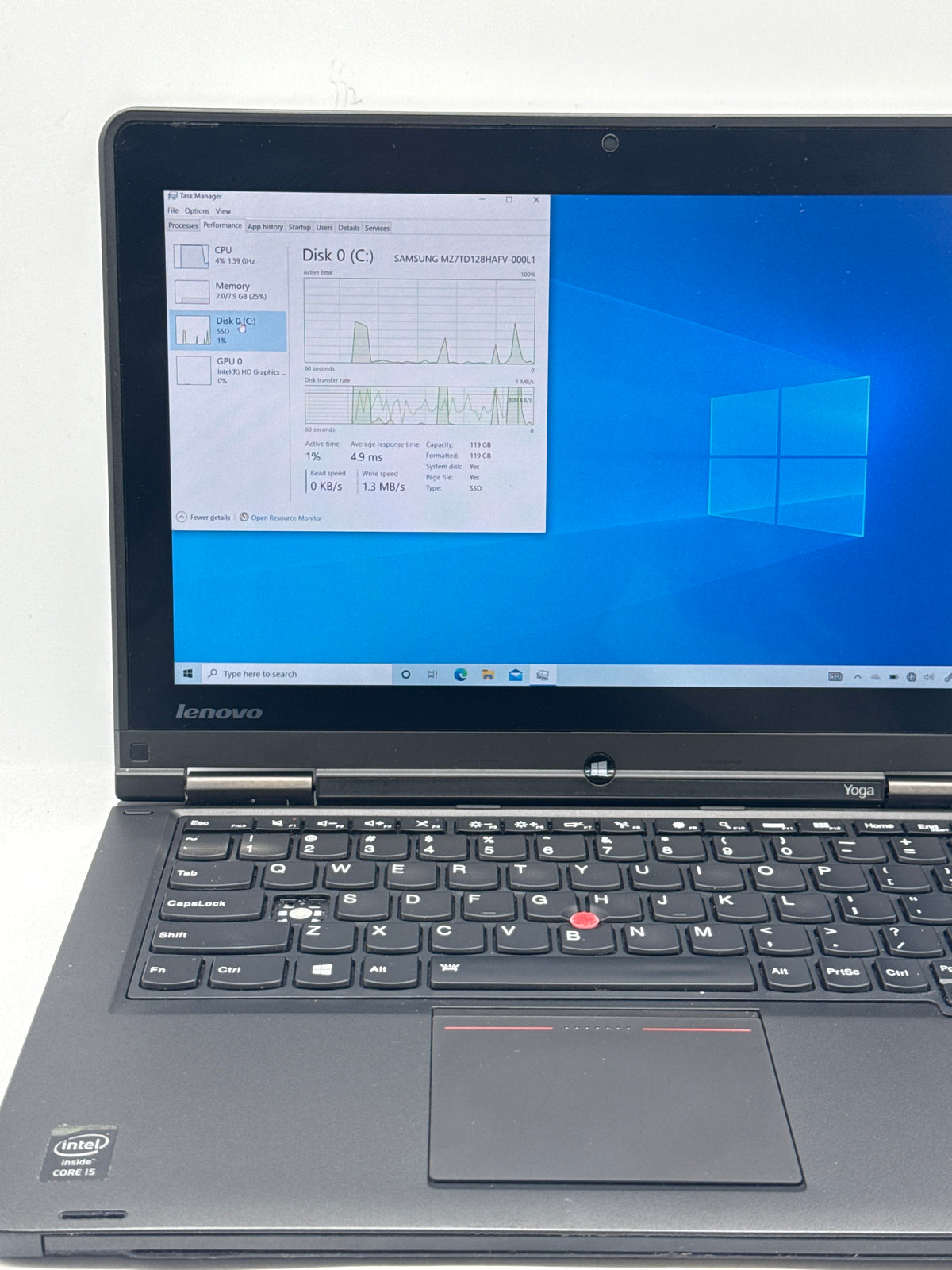 Lenovo Type 20CD 12.5" Intel Core i5-4200U 8GB RAM 128GB SSD Black - Missing Key