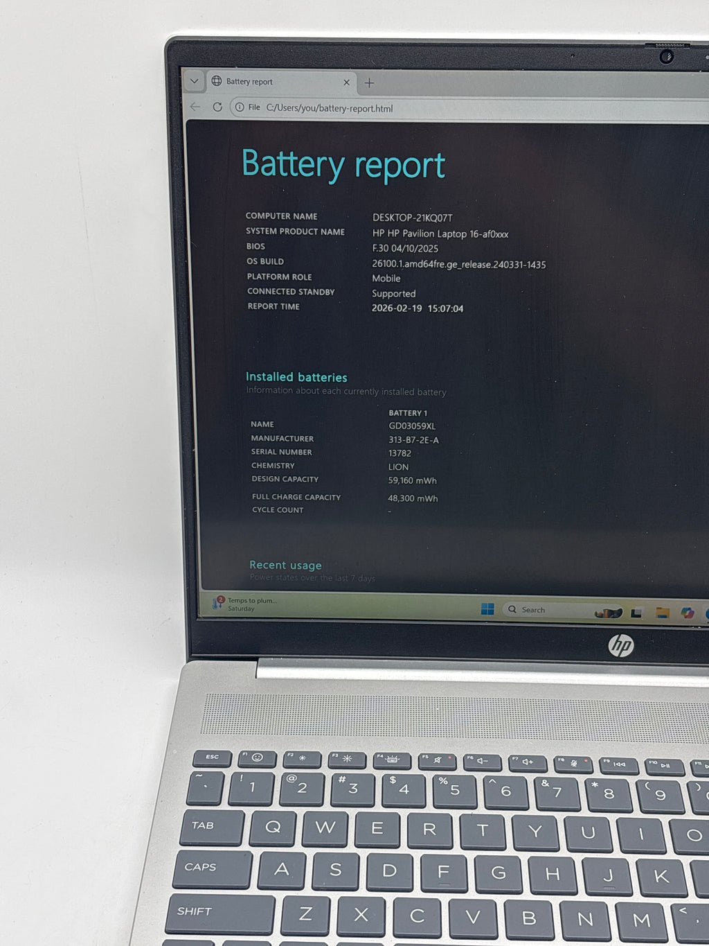 HP Pavilion 16-af0063cl Core 5 120U 16GB RAM 1TB SSD