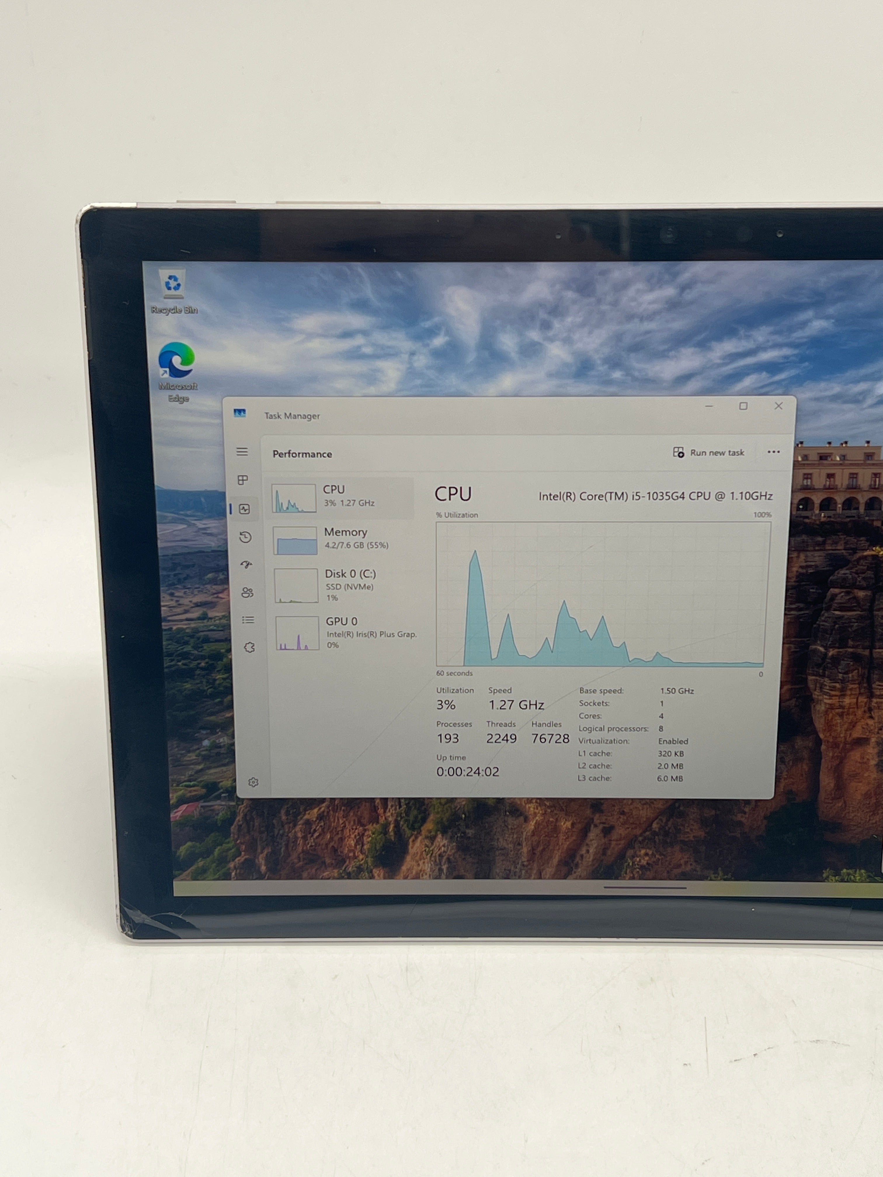 Microsoft Surface Pro 7 1866 i5-1035G4 8GB RAM 256GB SSD - For Parts (Read Desc)