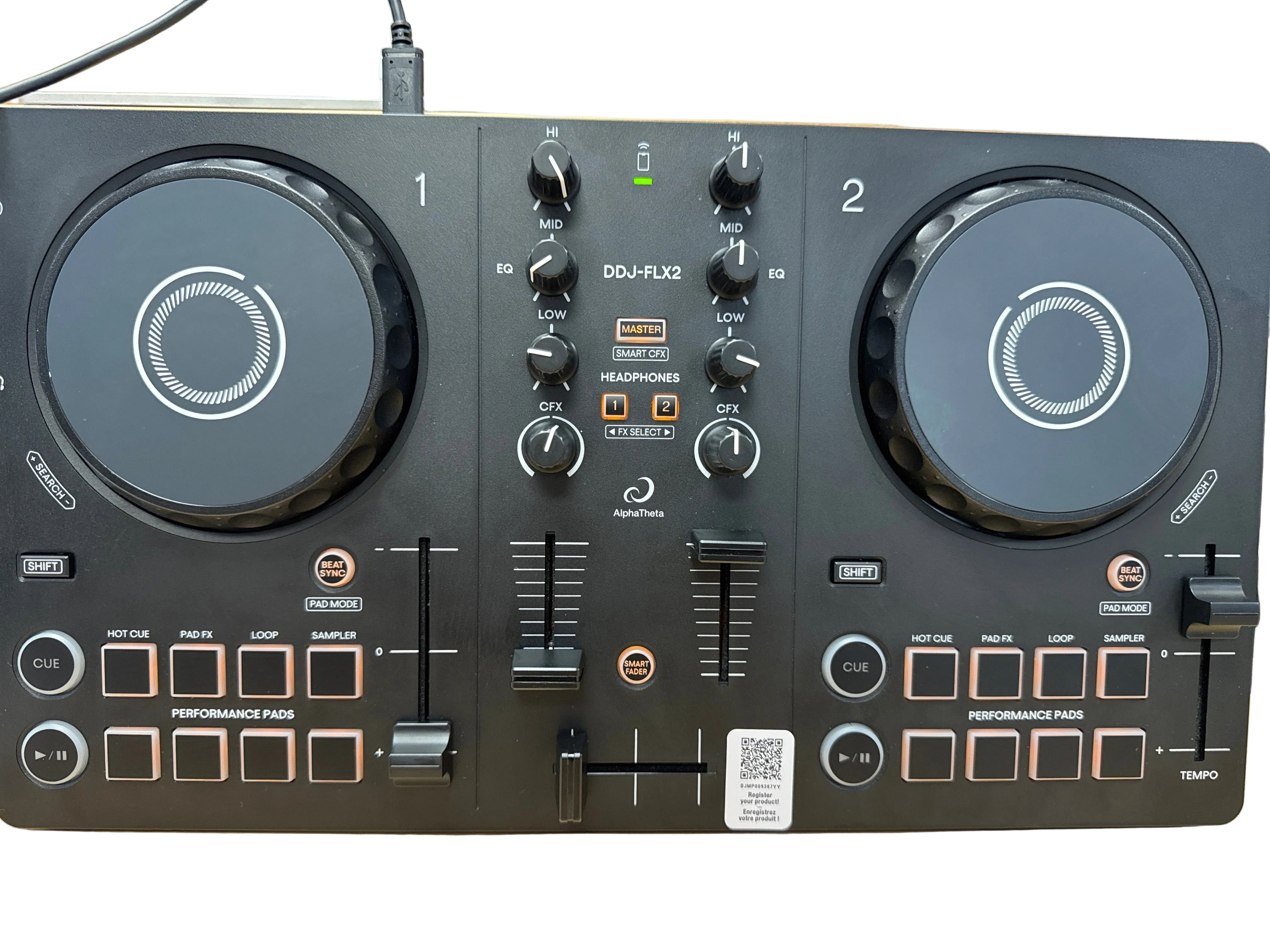 AlphaTheta DDJ-FLX2 Compact 2-Channel DJ Controller