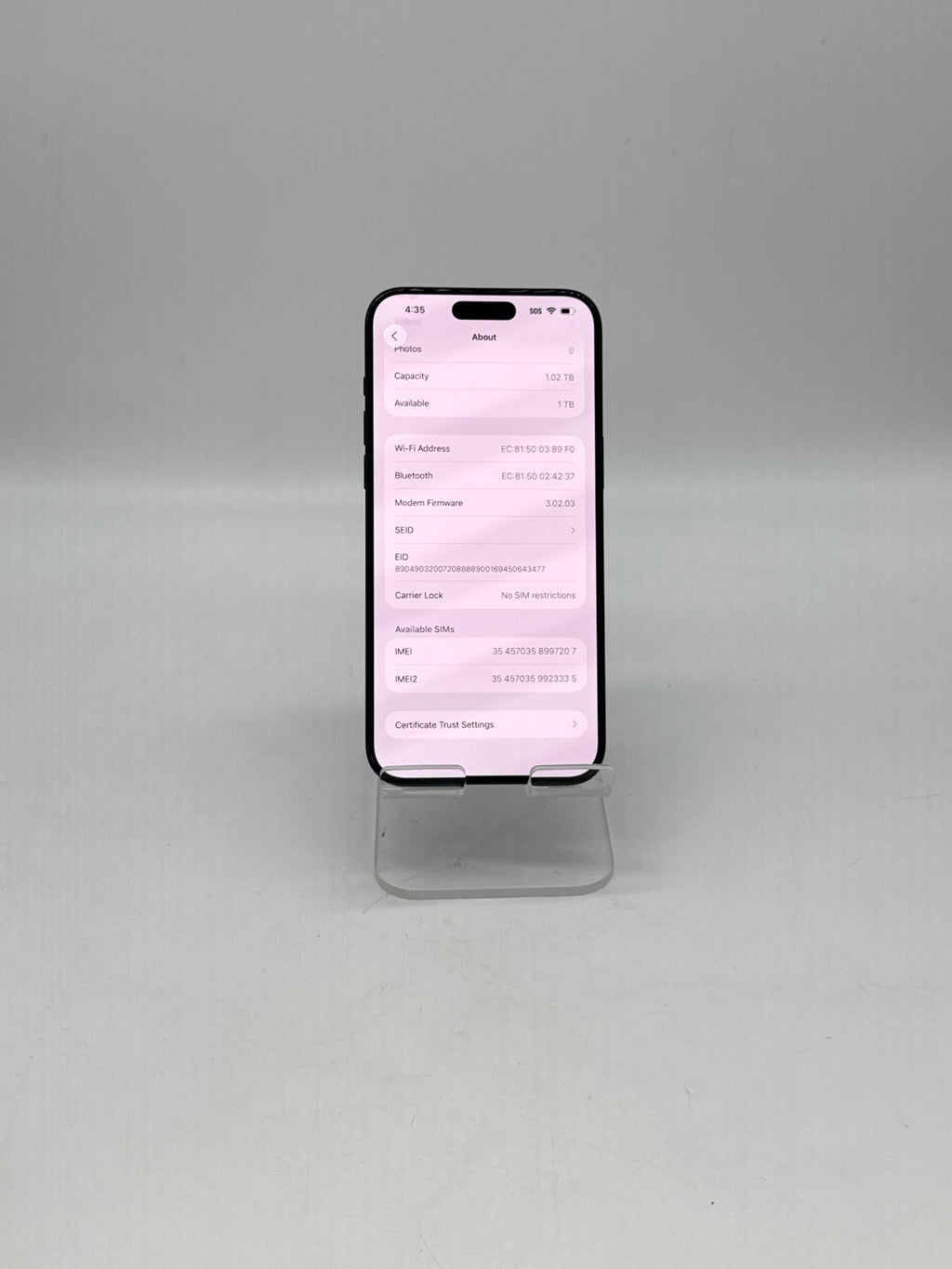 Apple iPhone 15 Pro Max 1TB Factory Unlocked Blue Titanium - Used with Box