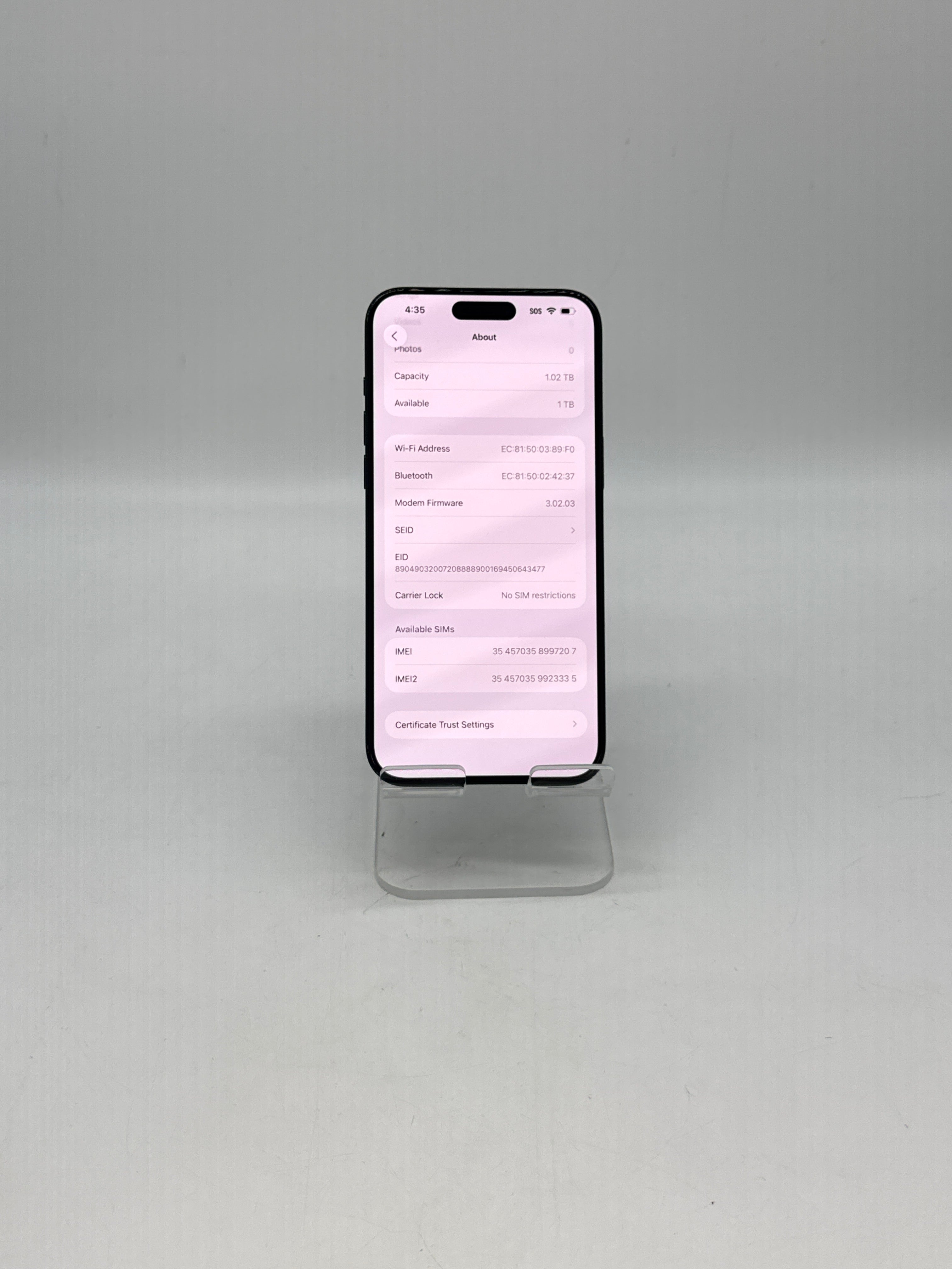 Apple iPhone 15 Pro Max 1TB Factory Unlocked Blue Titanium - Used with Box