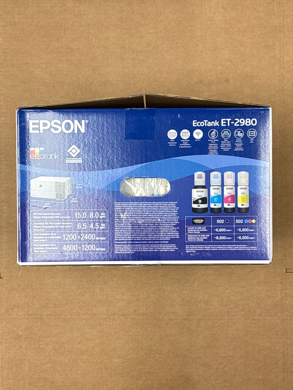 Epson EcoTank ET-2980 All-In-One Printer Wireless Inkjet White