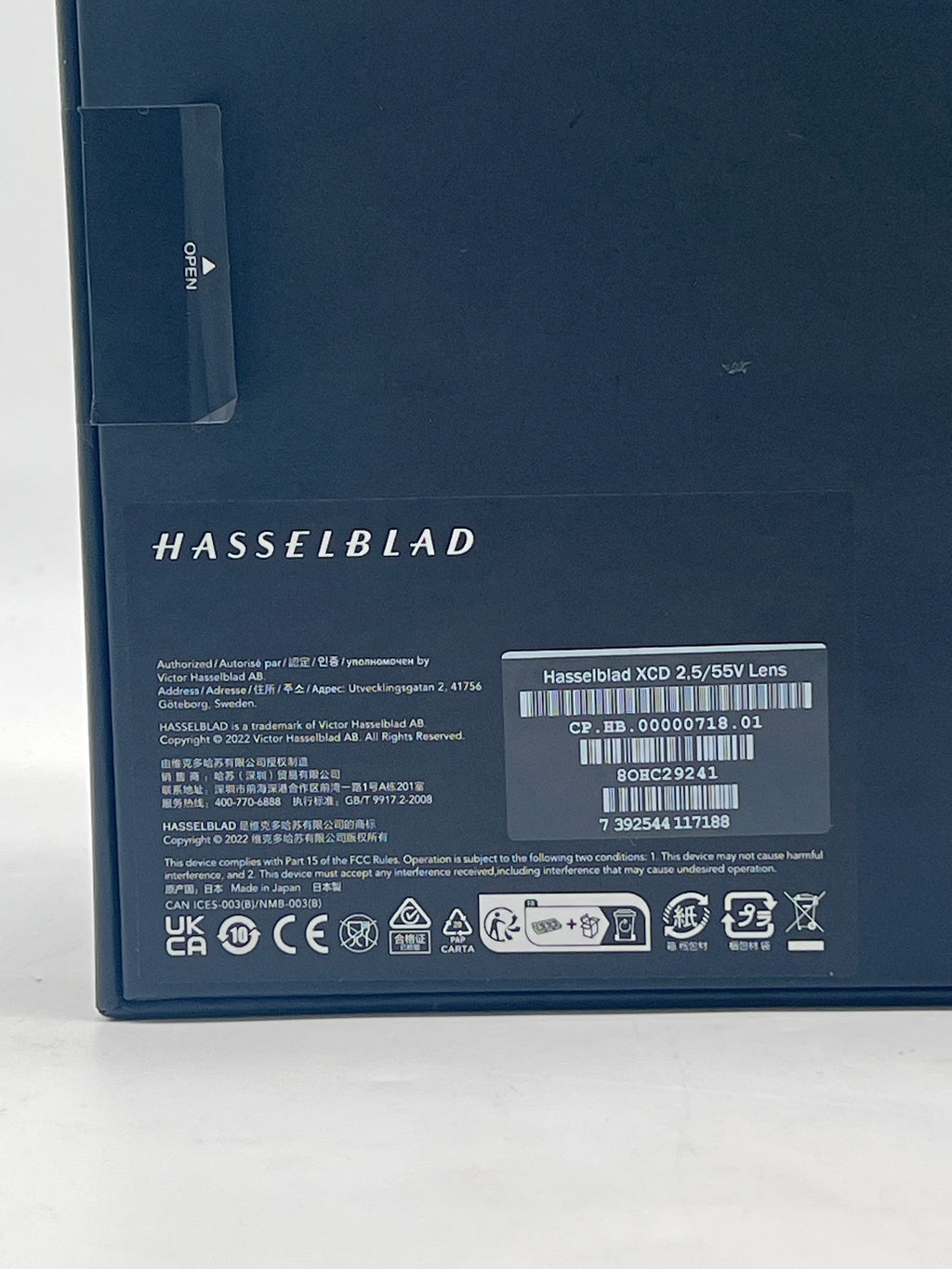 Hasselblad XCD 55mm f/2.5 V Standard Prime Lens Black - Mint
