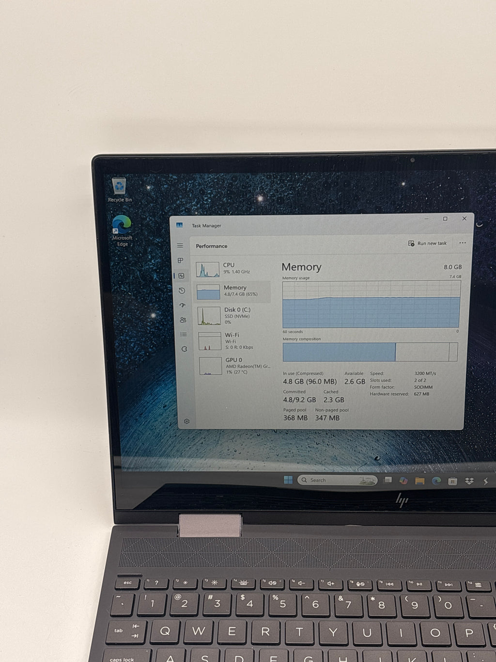 HP ENVY x360 AMD Ryzen 5 4500U 8GB RAM 256GB SSD