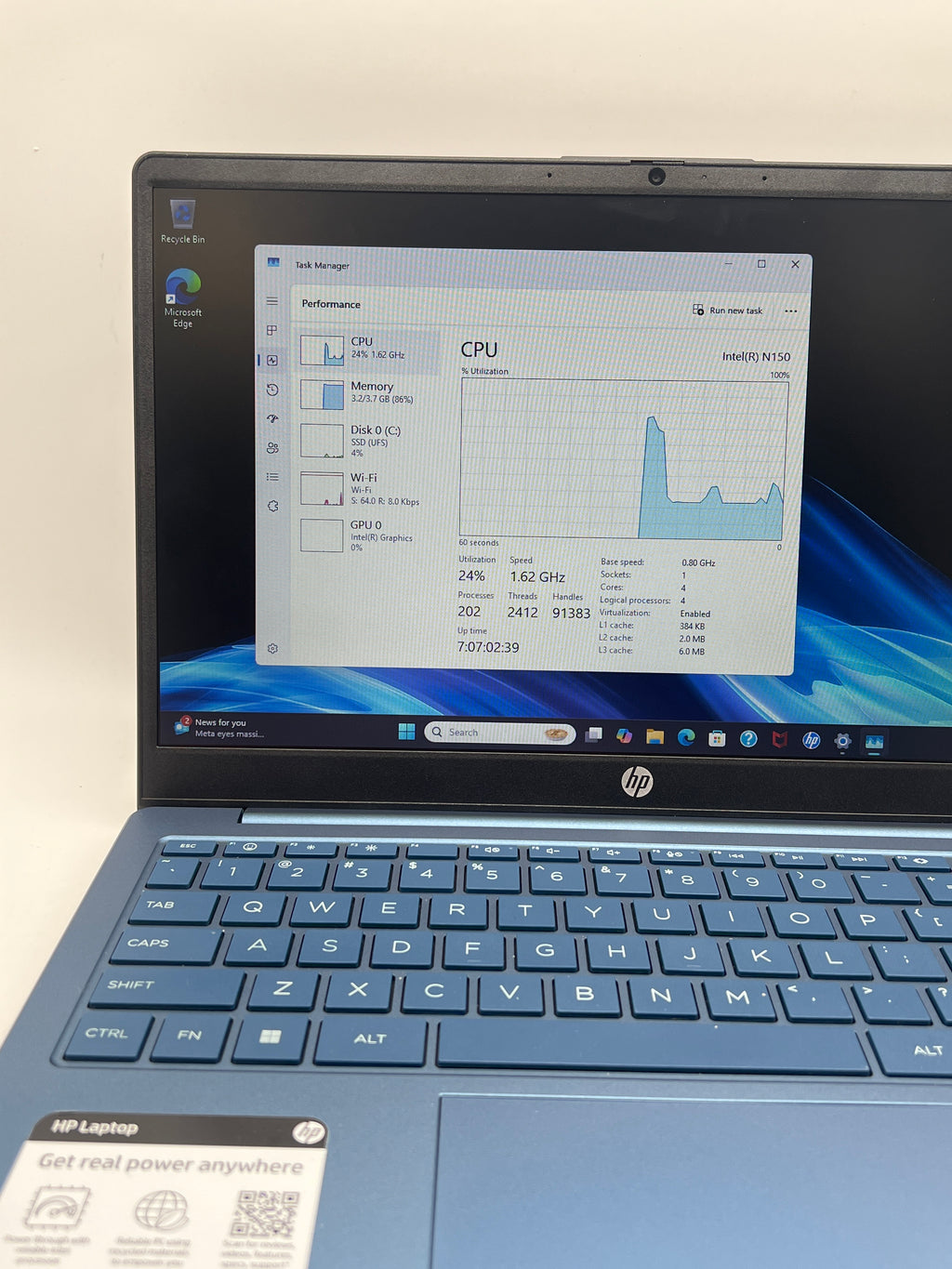 HP Laptop 14-ep2012wm Intel N150 4GB RAM 128GB SSD - Used