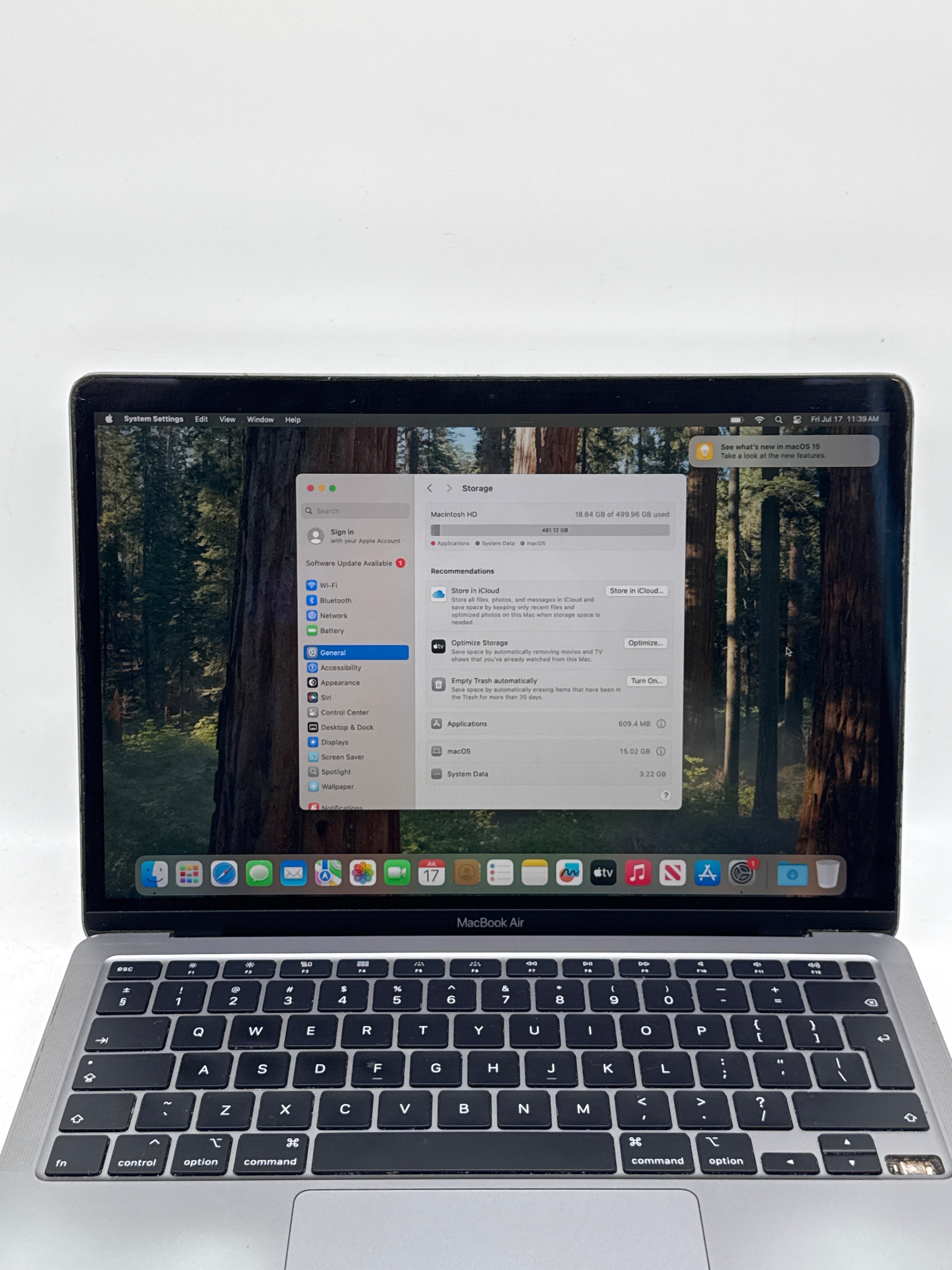 Apple MacBook Air 13" A2179 i7 16GB RAM 512GB SSD - Missing Arrow Key